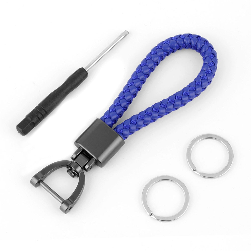 Blue Rotatable Horseshoe Buckle Keychain"
