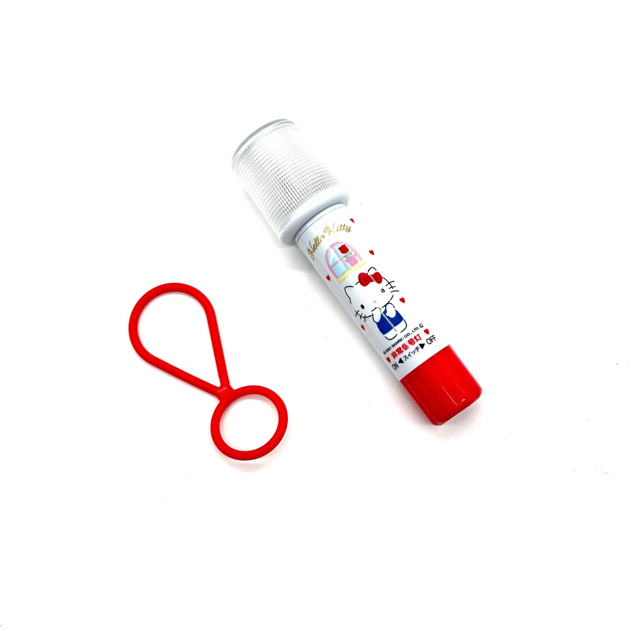 Hello Kitty Emergency Flare LED Strobe Light for Kei Truck Safety, featuring a red and white design with Hello Kitty branding.