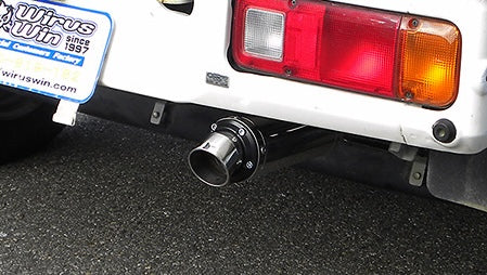 Wirus Win Compact Muffler Racing Type, stainless steel exhaust for Honda Acty Truck HA6, HA7 models 1999-2009, featuring sleek design and high-performance construction.