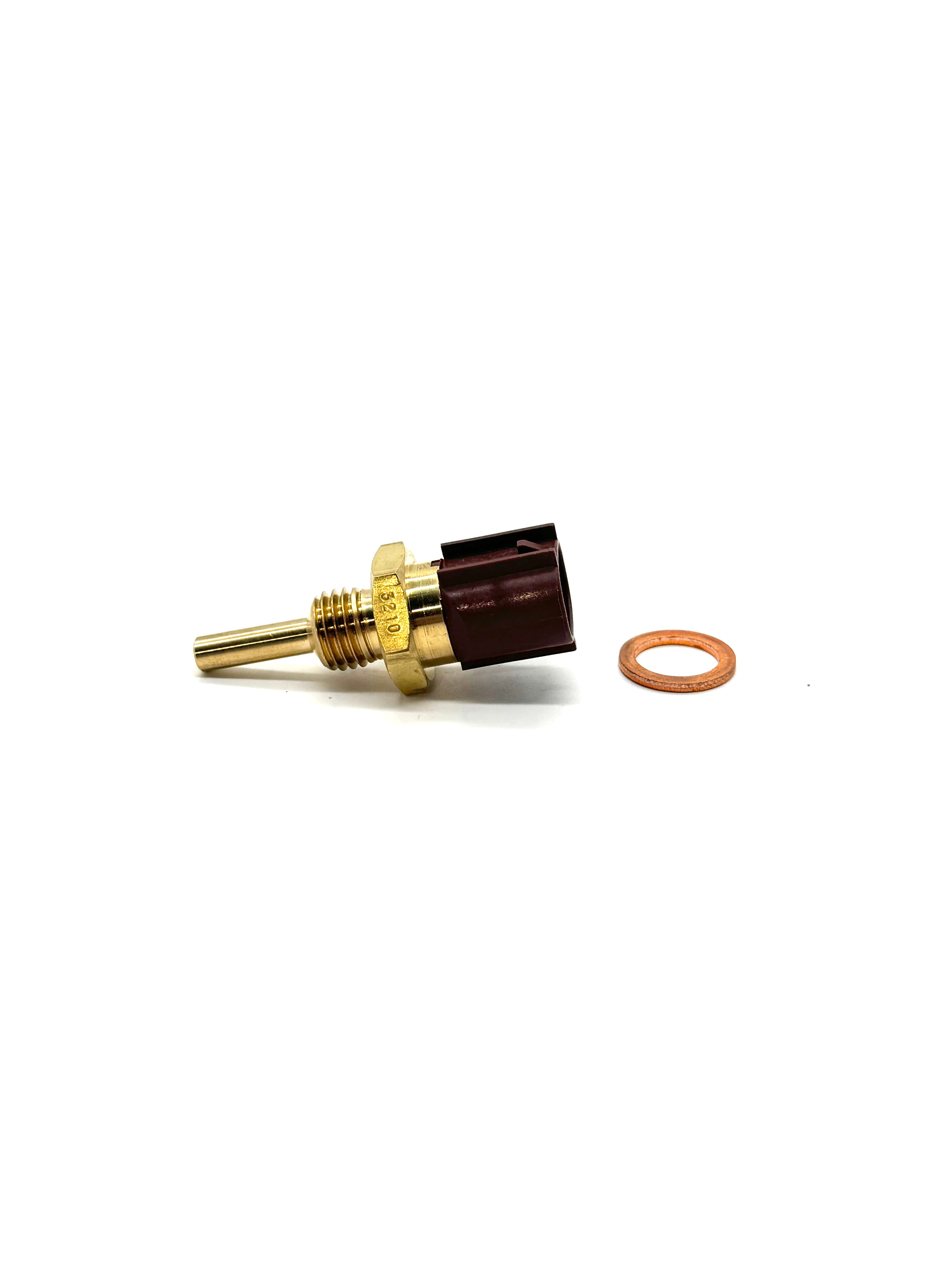 Side view of Subaru Sambar KV3, KV4 Coolant Temperature Sensor - EMPi Supercharged models 1990-1998 with included copper washer.