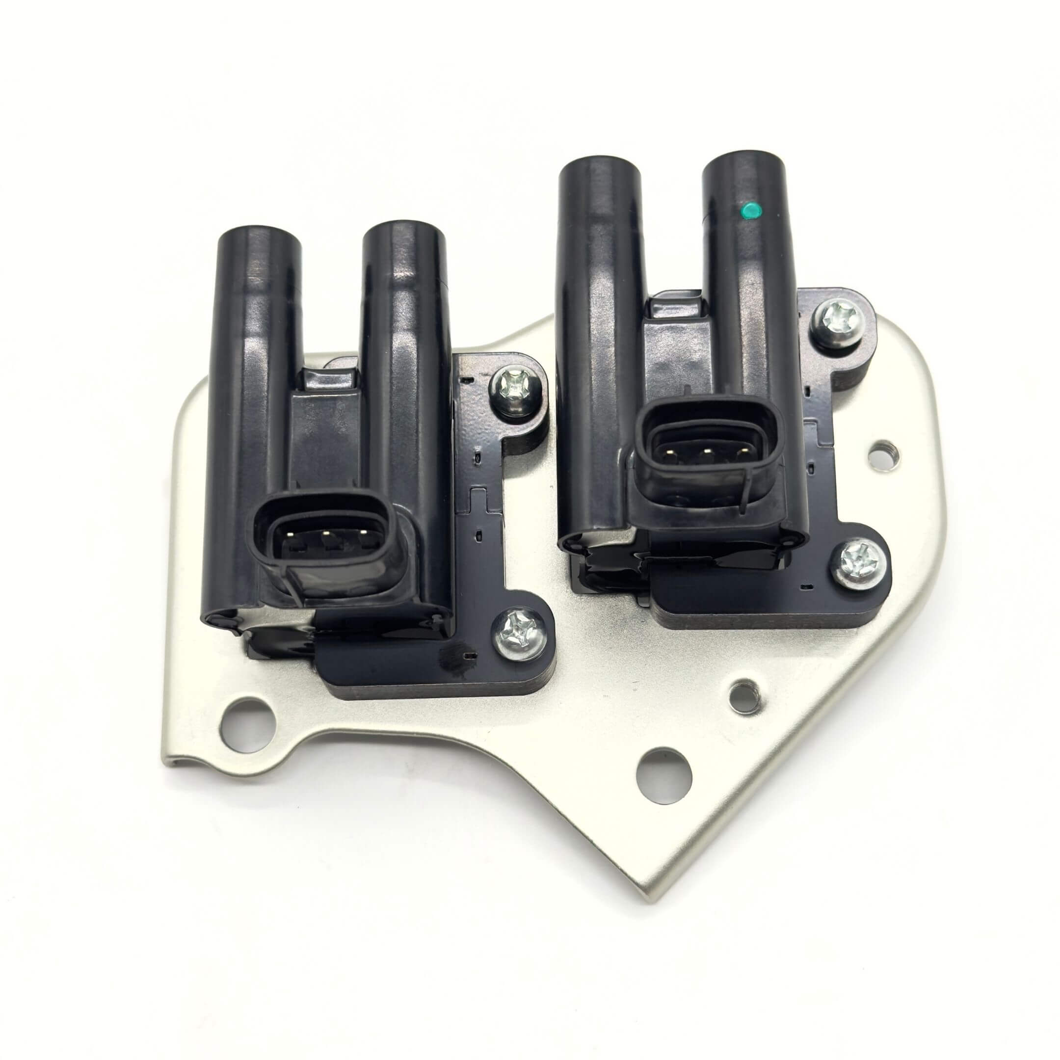 Ignition Coil Assembly for Subaru Sambar Truck TT1, TT2 Models (1999-2012), featuring a dual black coil design on a metallic mounting plate.