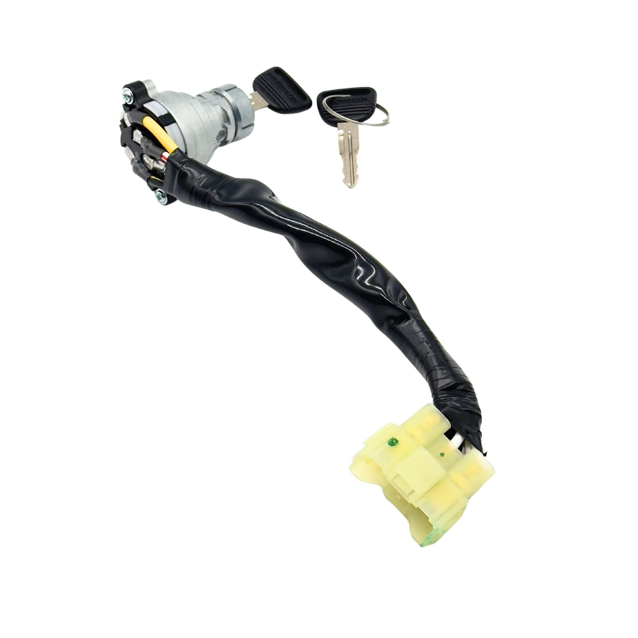 Ignition Switch Assembly with Key Cylinder for Honda Acty Van Models HH3, HH4 (1990-1999) featuring wiring harness and two keys.