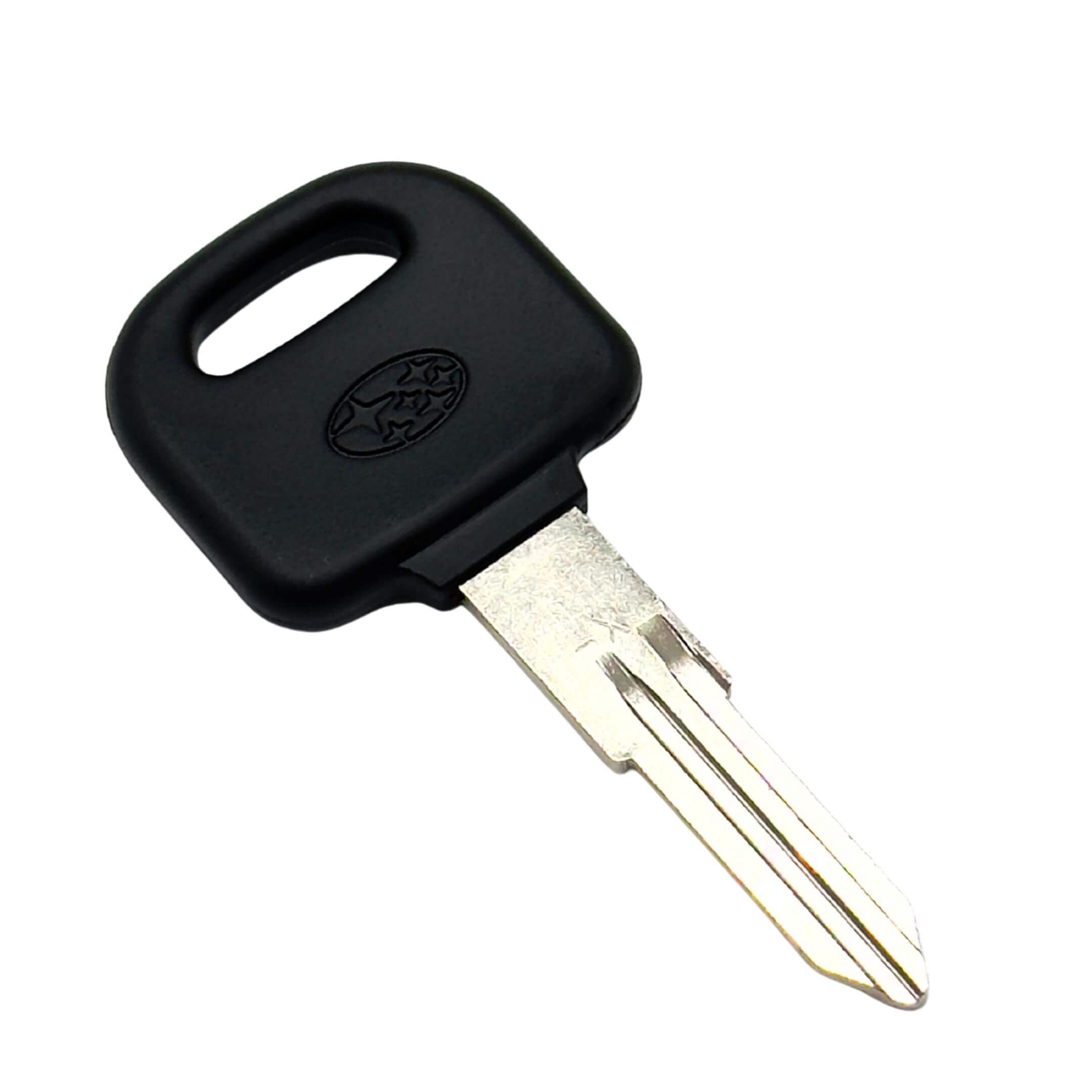Master Key Blank for Subaru Sambar Truck TT1, TT2 Models (1999-2012), featuring a black plastic head and metal blade.