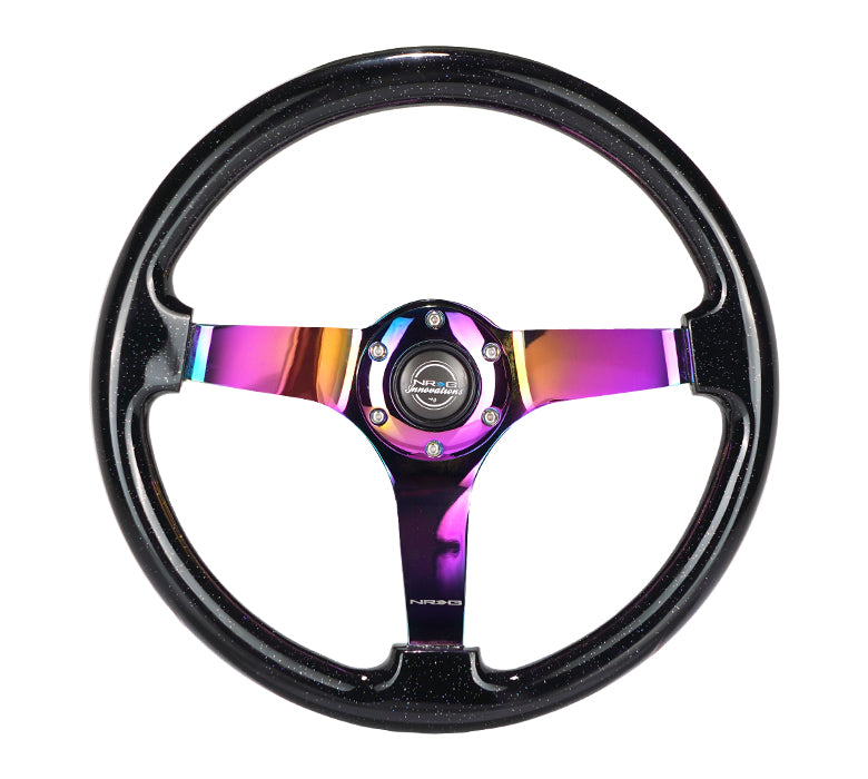 RST-036BSB-MC NRG Black Sparkle Wood Grain Steering Wheel