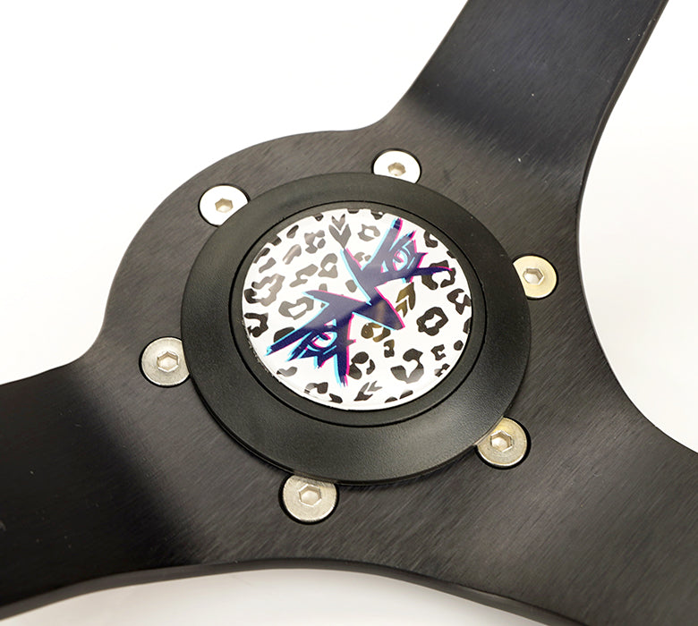 NRG Steering Wheel with 3-inch Deep Dish Design RST-036MB-SV-WT