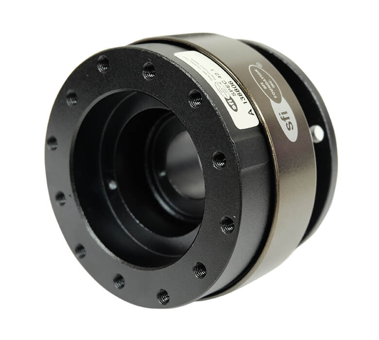 Rear view of NRG Quick Release SRK-200-1BK with Black Body and Chrome Ring for Japanese mini trucks