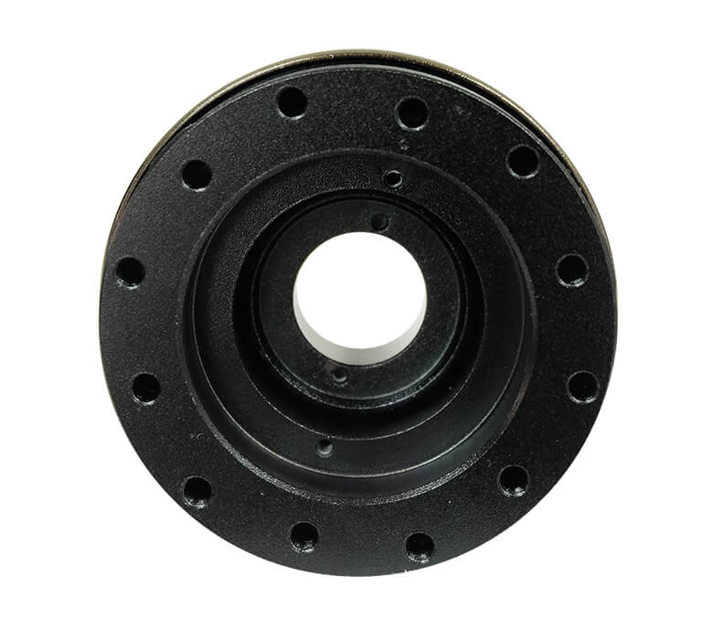 Top view of NRG Quick Release SRK-200-1BK with Black Body and Chrome Ring for Japanese mini trucks