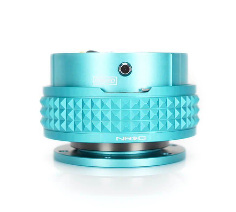NRG Quick Release Kit Minty Fresh Body with Minty Fresh Pyramid Ring - 2.1 Pyramid Series SRK-210MF, featuring a vibrant minty fresh design with a unique pyramid pattern, high-quality build, and ergonomic installation for Japanese mini trucks