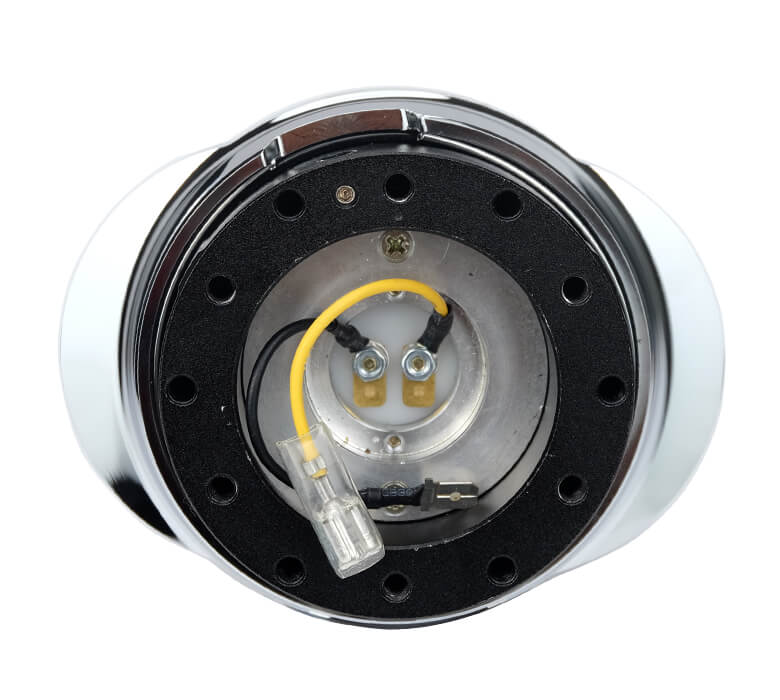 Top view of the NRG Quick Release Kit with Black Body and Shiny Silver Oval Ring - Gen 2.2 - SRK-220BK/SL, emphasizing the precise design and stylish black finish with a silver accent.