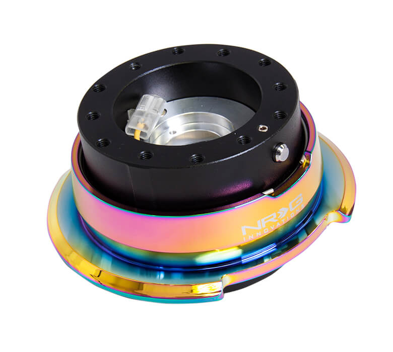NRG Quick Release Kit SRK-280BK-MC Gen 2.8 in Black with Neo Chrome Ring, Featuring Secure Latch and Precision Engineering for Enhanced Steering Control in Japanese Mini Trucks