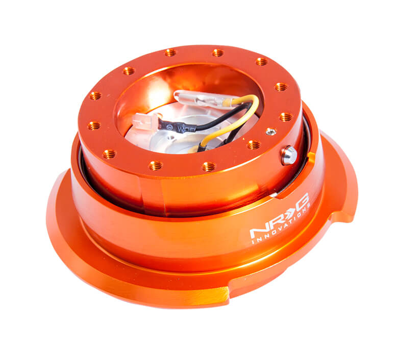 NRG Quick Release Kit SRK-280OR Gen 2.8 in Orange with Titanium Chrome Ring, Featuring Secure Latch and Precision Engineering for Enhanced Steering Control in Japanese Mini Trucks
