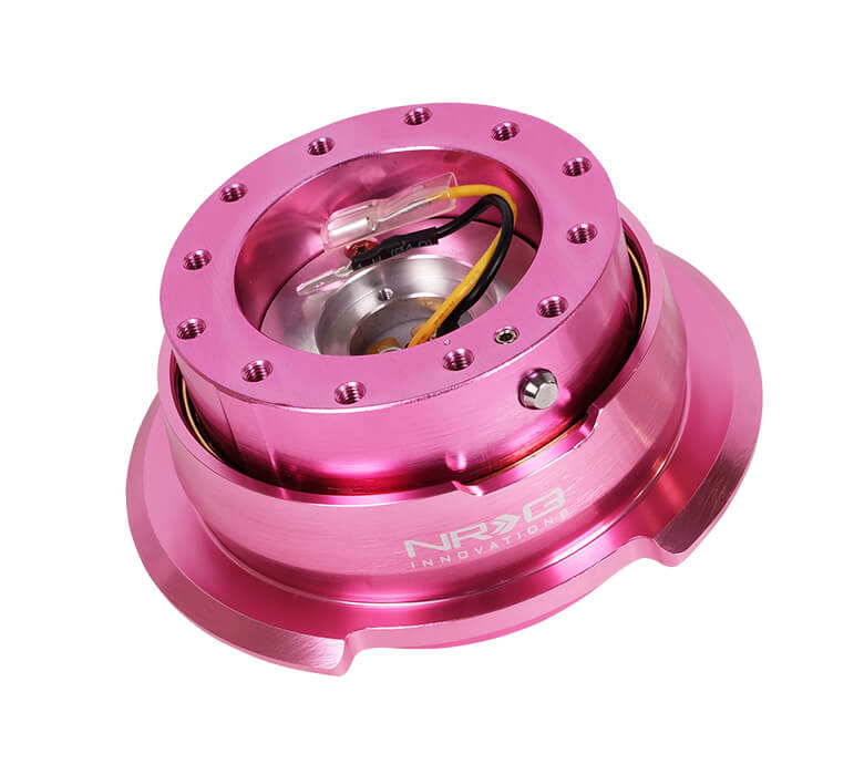 NRG Quick Release Kit SRK-280PK Gen 2.8 in Pink with Pink Ring, Featuring Secure Latch and Precision Engineering for Enhanced Steering Control in Japanese Mini Trucks