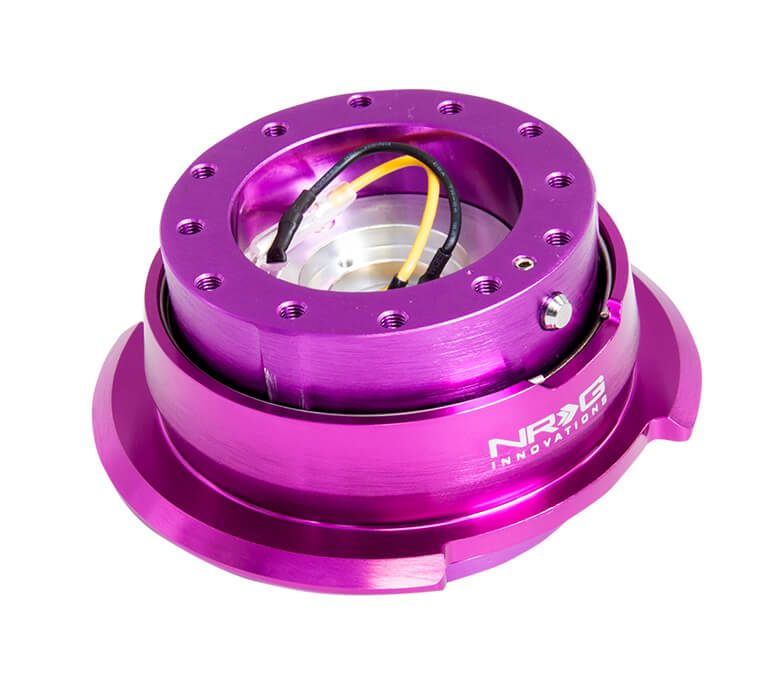 NRG Quick Release Kit SRK-280PP Gen 2.8 in Purple with Purple Ring, Featuring Secure Latch and Precision Engineering for Enhanced Steering Control in Japanese Mini Trucks