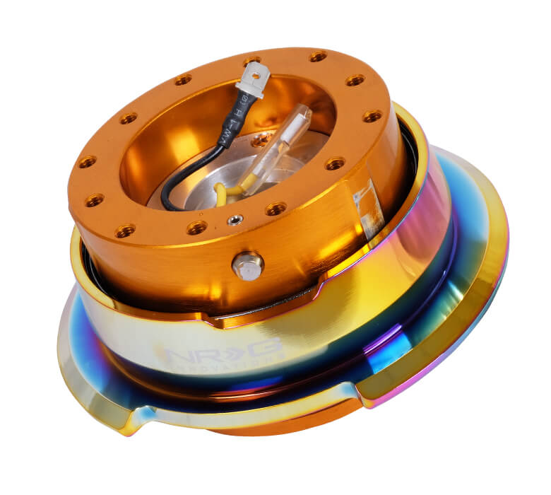NRG Quick Release Kit SRK-280RG-MC with rose gold body, neo chrome ring, and NRG Innovations logo.