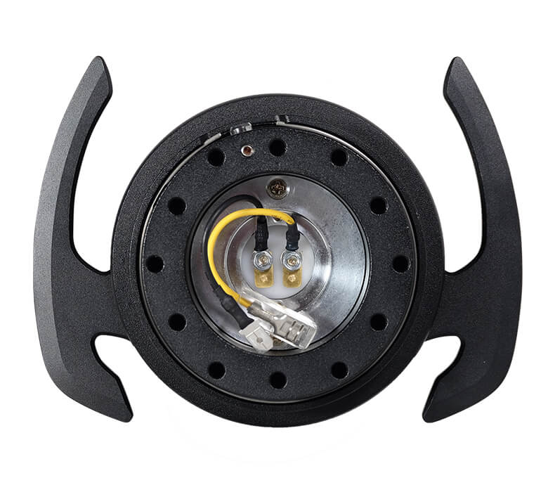 Top view of NRG Gen 4.0 Quick Release Kit SRK-700BK featuring Black Body, Black Ring, and Handles for Japanese mini trucks