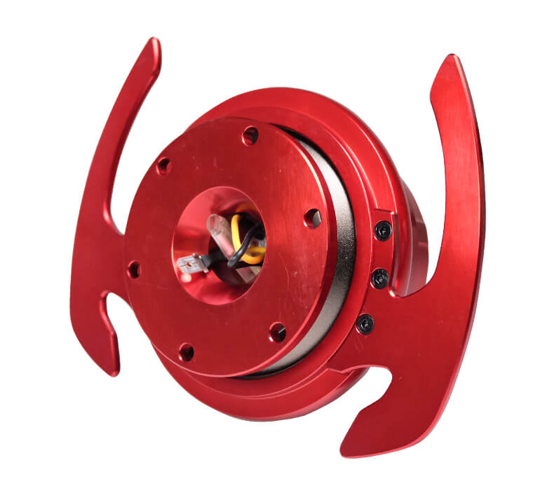 Top view of NRG Gen 4.0 Quick Release Kit SRK-700RD featuring Red Body, Red Ring, and Handles for Japanese mini trucks