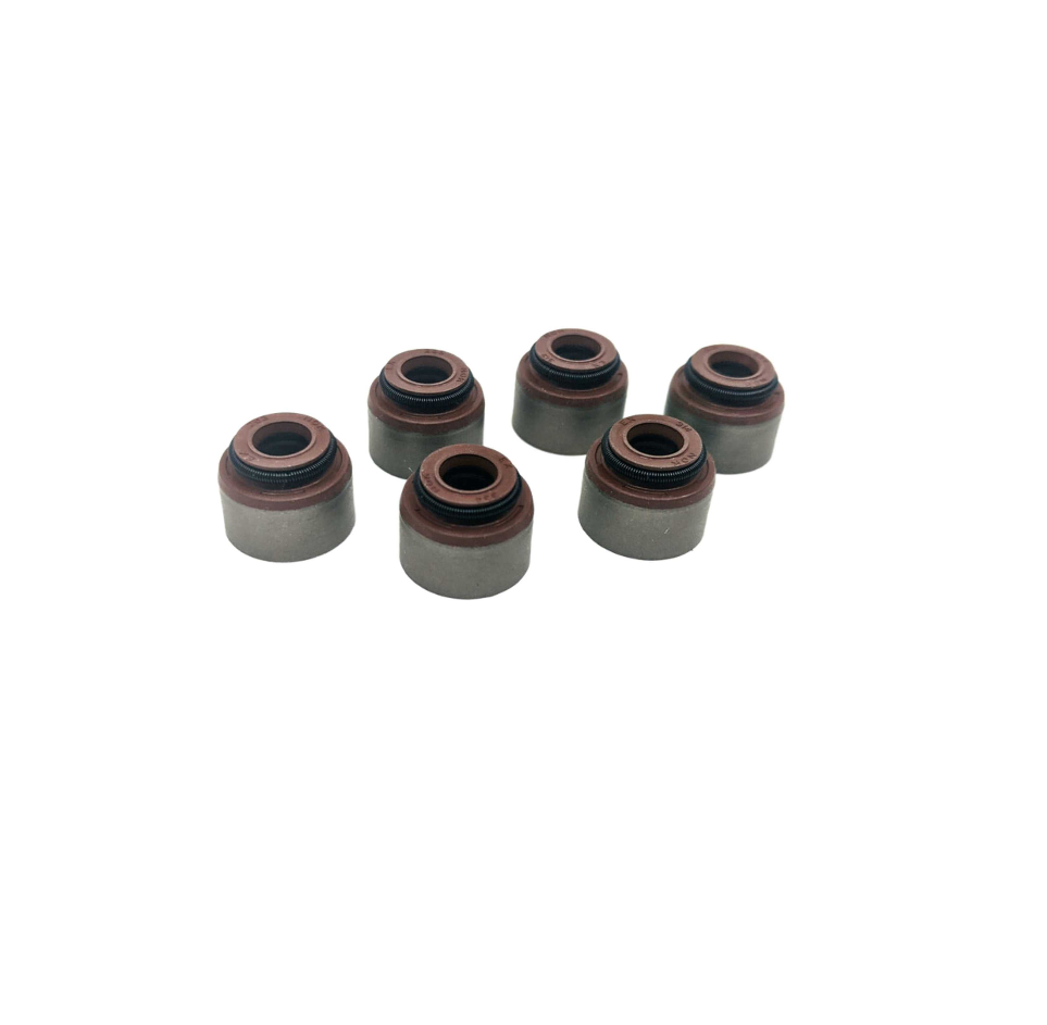 Set of six high-quality valve stem seals for the exhaust side of Honda Acty Truck HA3, HA4 models, designed for 1990-1999 vehicles.
