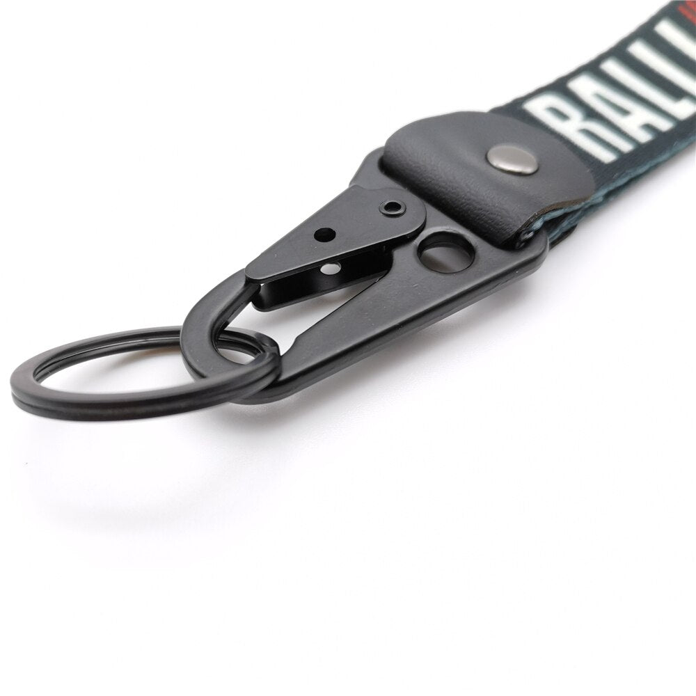 Stylish Car Keyring with Rally Art Design