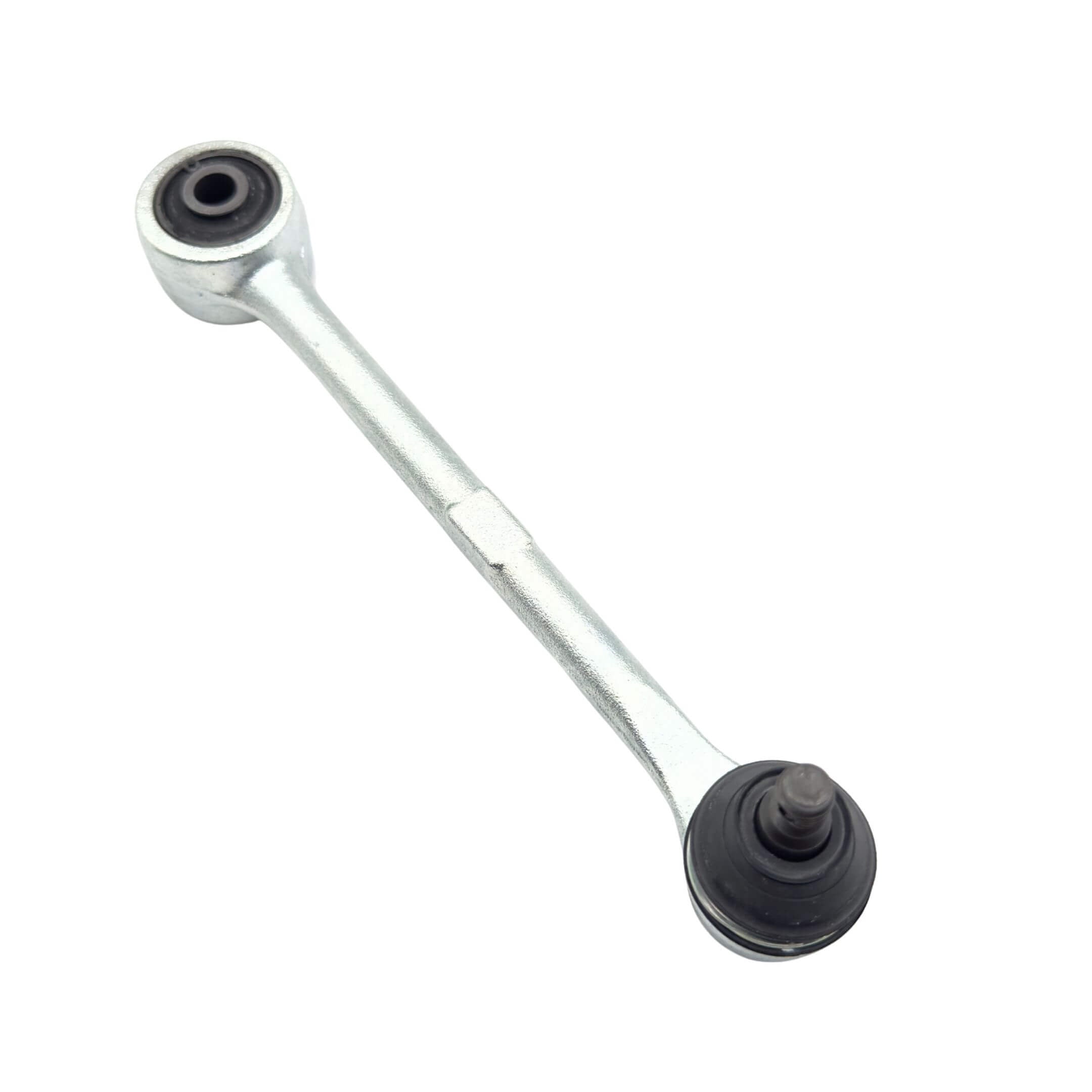 Steering Drag Link for Subaru Sambar Van TV1, TV2 Models (1999-2012), featuring a durable metal construction with black rubber bushings.