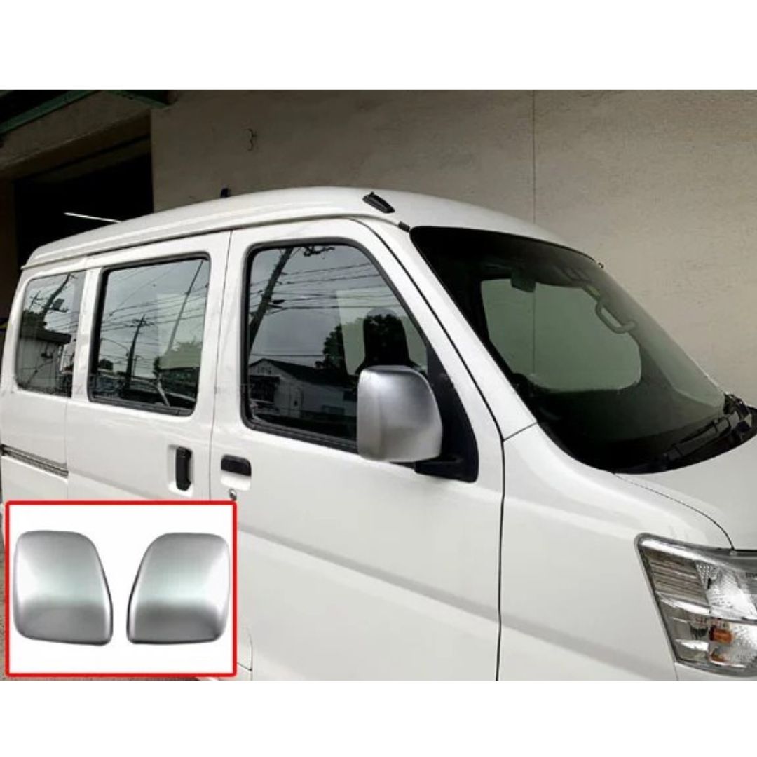 Subaru Sambar Van TW1, TW2 (1999-2012) exterior body panels with silver side mirror caps for Japanese kei van upgrades.