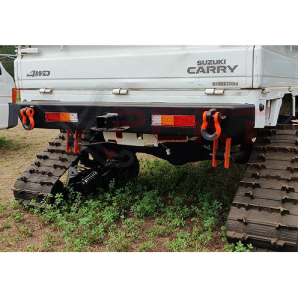 Suzuki Carry rear bumper with LED tow bar for DB52T model (1999-2002), featuring a durable design and enhanced towing capability.