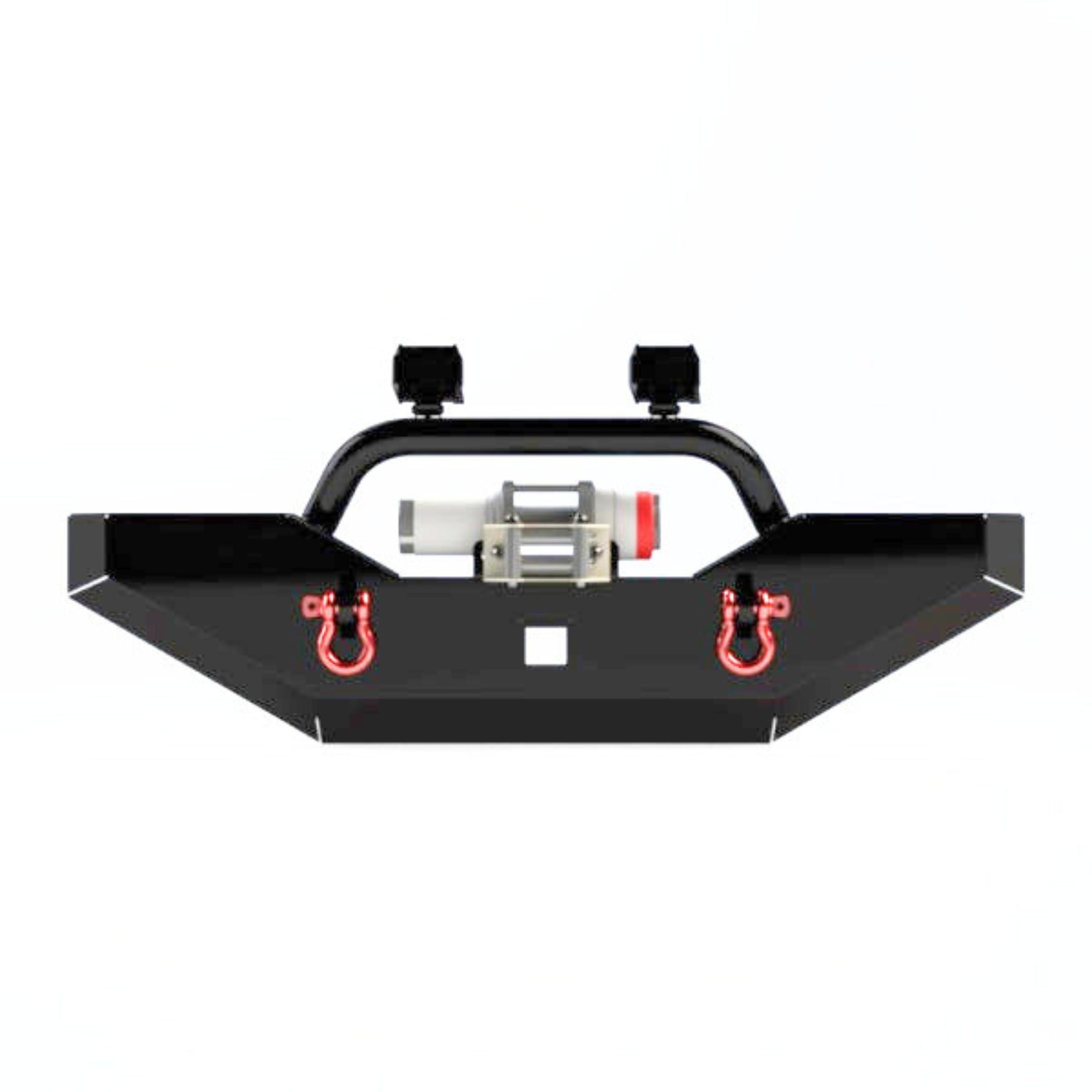 Suzuki Carry Front Bumper with 2” Receiver for DA63T Model (2002-2012), featuring a durable black design with red hooks and integrated winch mount.