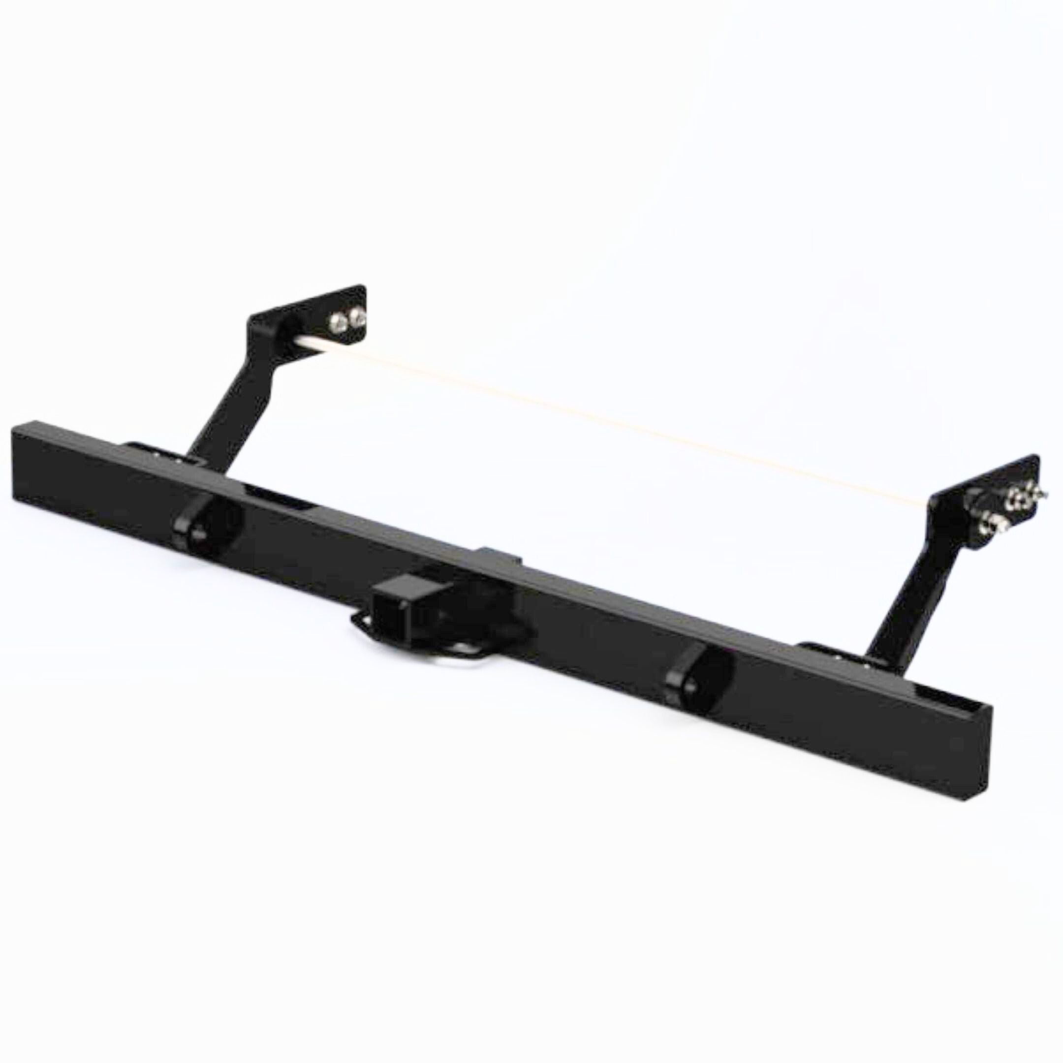 Black Suzuki Carry rear bumper tow bar for DA63T model, 2002-2012, featuring sturdy construction and mounting brackets.