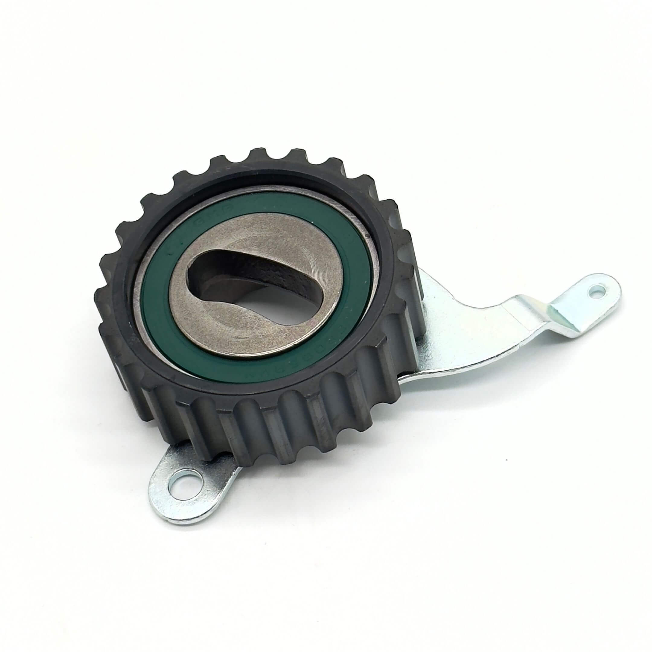 Tensioner Pulley for Subaru Sambar Van TV1, TV2 Models (1999-2012), featuring a black and green design with a metal bracket.
