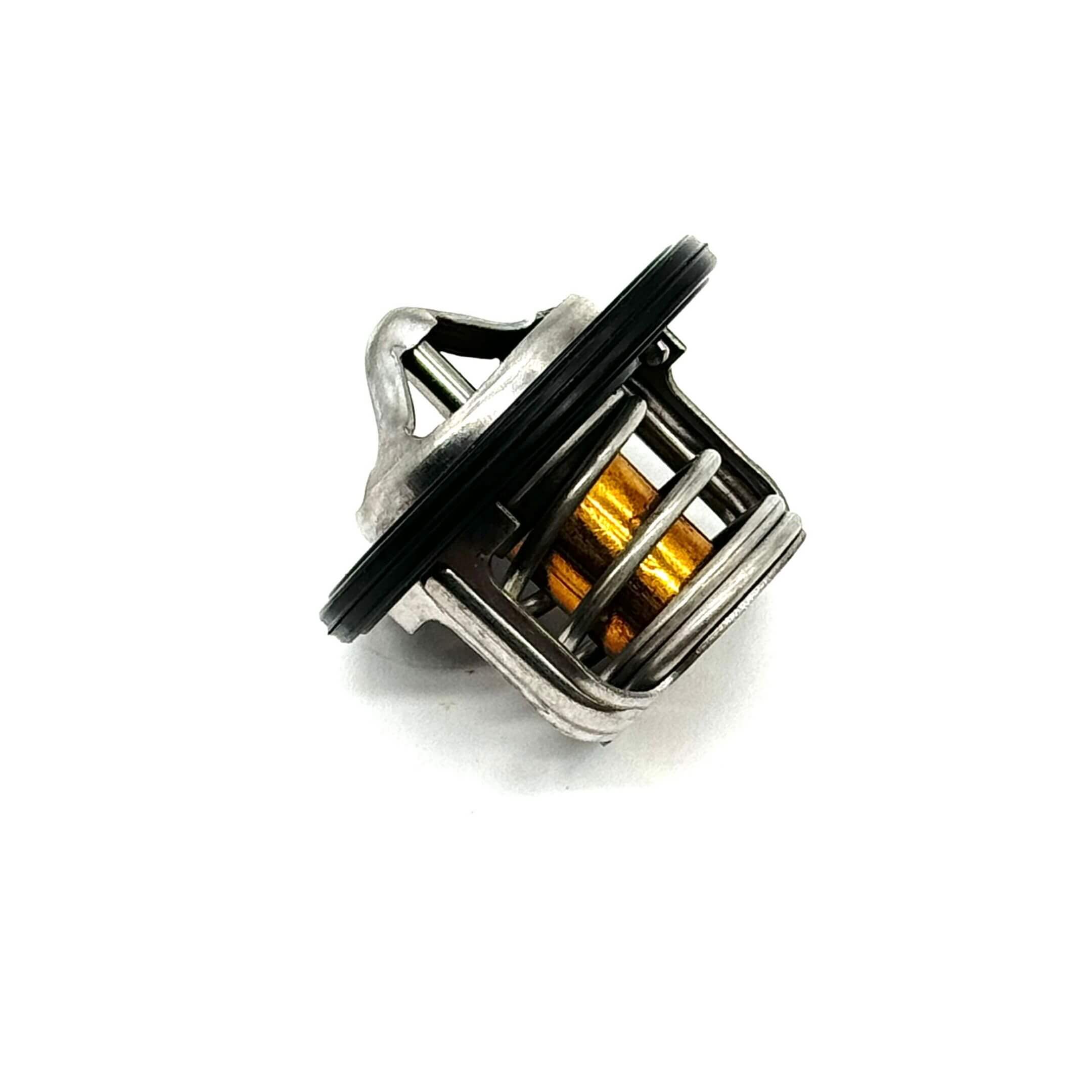 Aftermarket thermostat for Subaru Sambar Van TV1, TV2 models (1999-2012), featuring a silver and gold design with a black gasket.