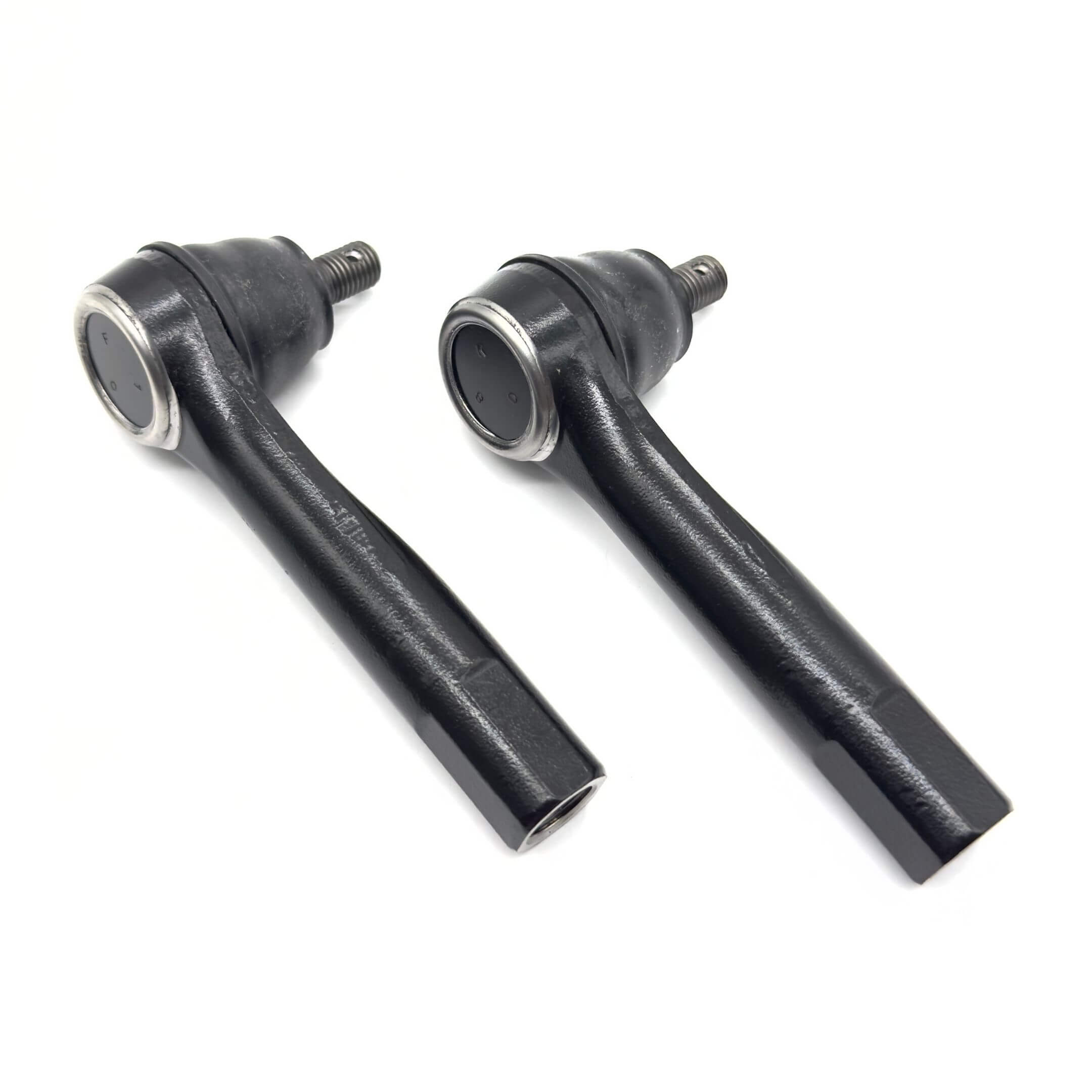 Tie Rod End Set - RH - Inner and Outer - Genuine Subaru Sambar Van TV1, TV2 Models 1999-2012, black durable construction.