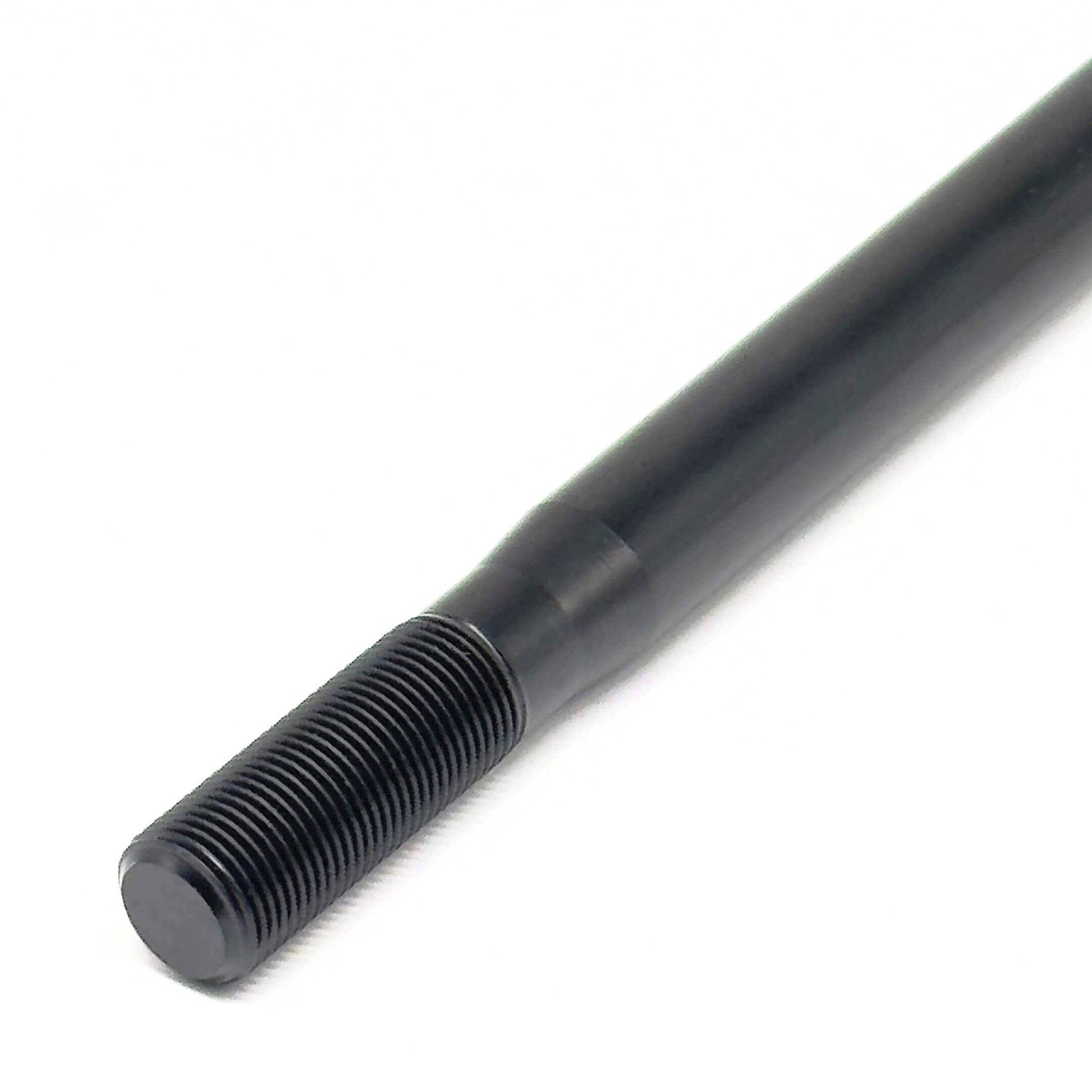 Black tie rod for Subaru Sambar Wagon TW1, TW2 models (1999-2012), featuring a threaded end for gear box compatibility.