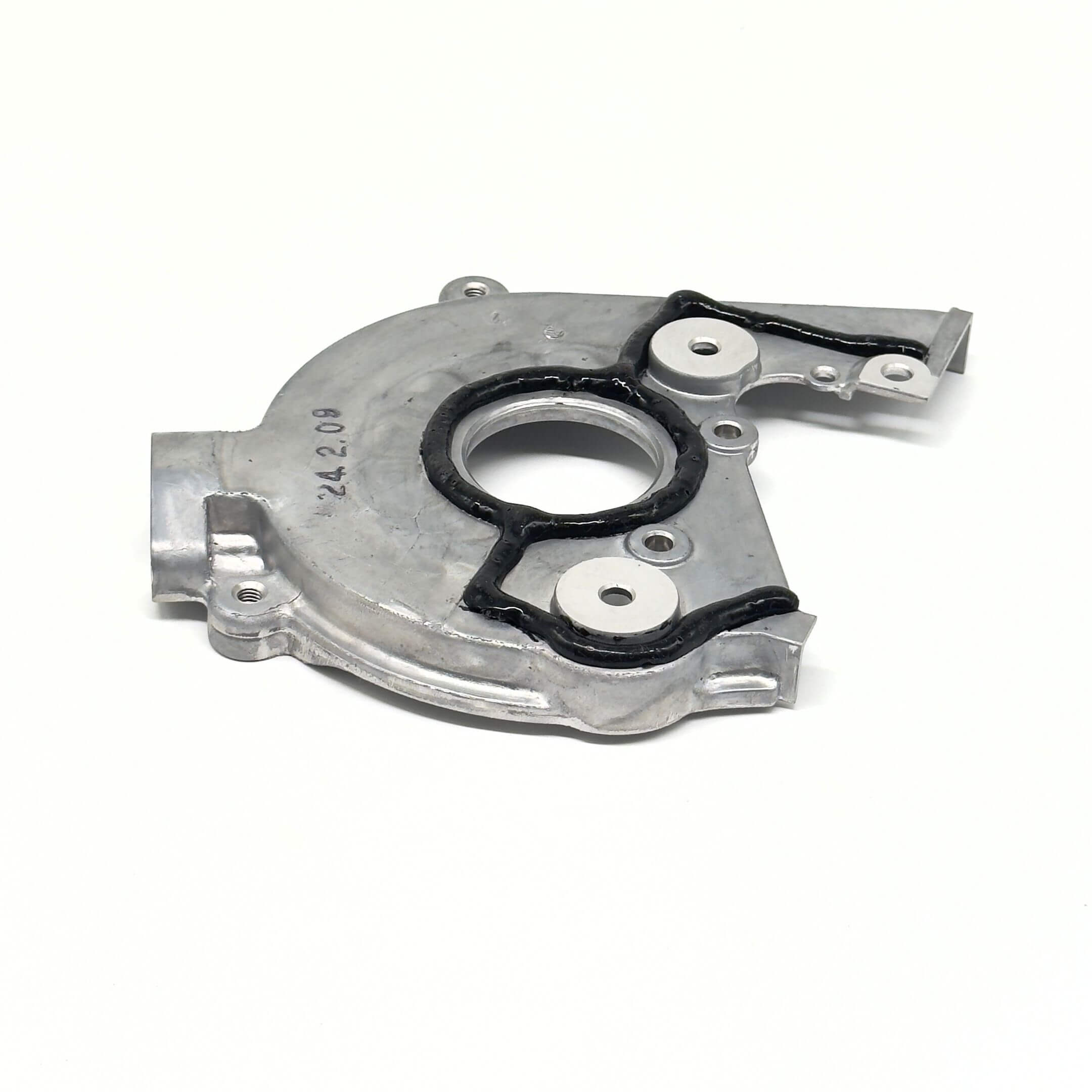 Silver timing belt cover for Subaru Sambar Van TV1, TV2 models (1999-2012) with black gasket detailing.