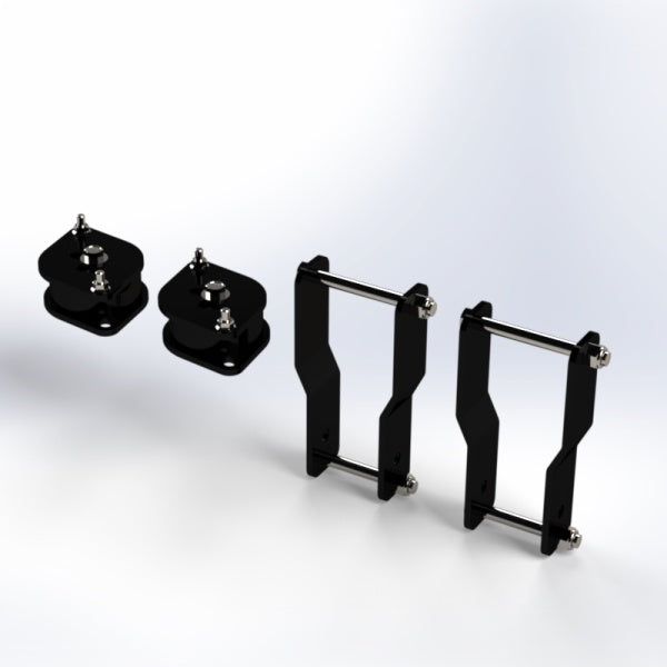 Black Suzuki Carry Lift Kit for DA63T models, 2-inch lift, 1991-1999, featuring durable components and technical design.