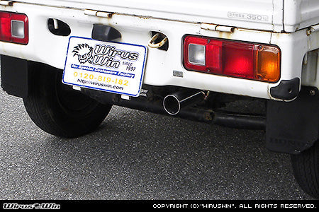 Wirus Win Racing Type Muffler in stainless steel for Honda Acty Truck HA4 models (1990-1999), featuring a sleek design and enhanced performance.