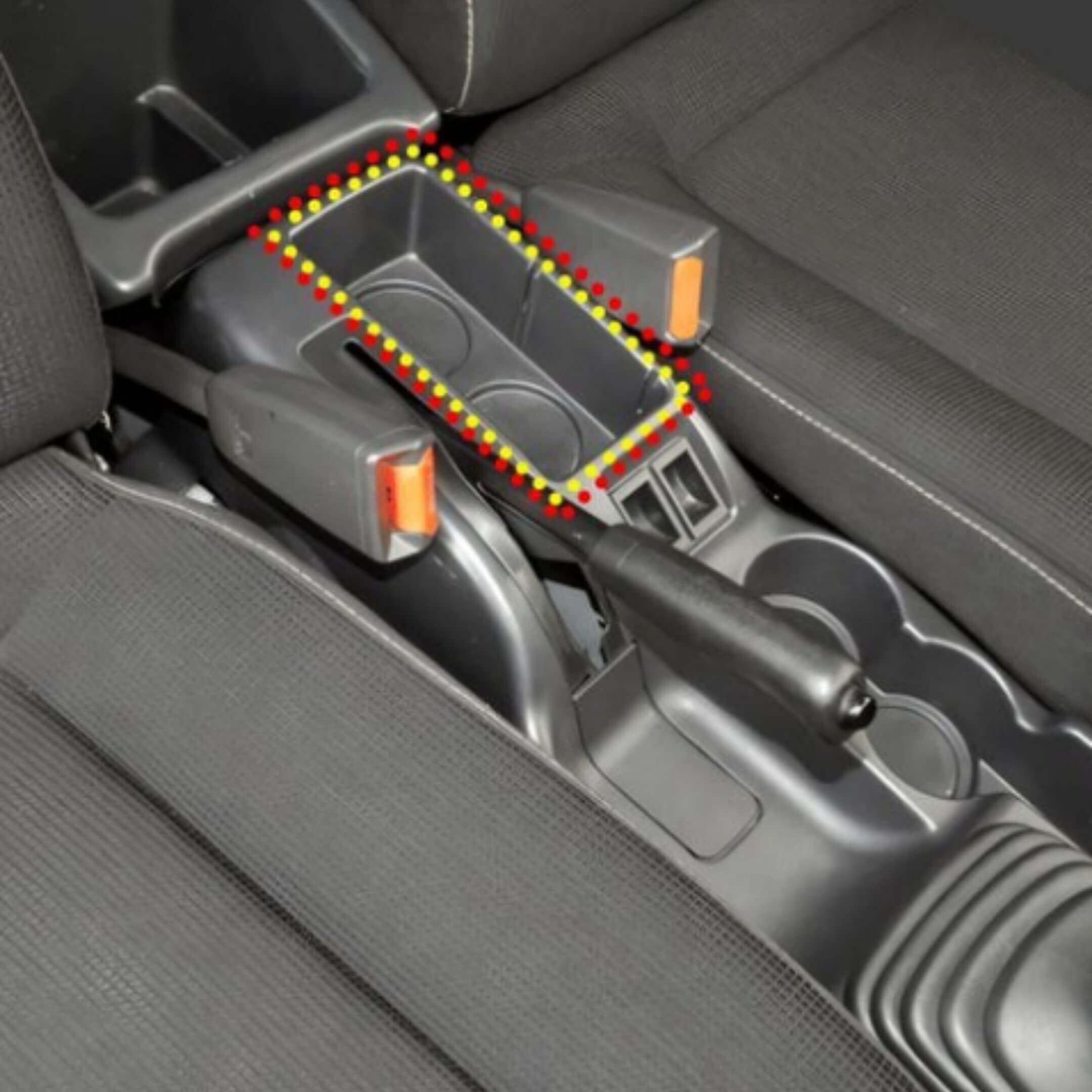 Armrest Console with USB Ports for Subaru Sambar Truck TT1, TT2 Models (1999-2012) featuring integrated cup holders and ergonomic design.