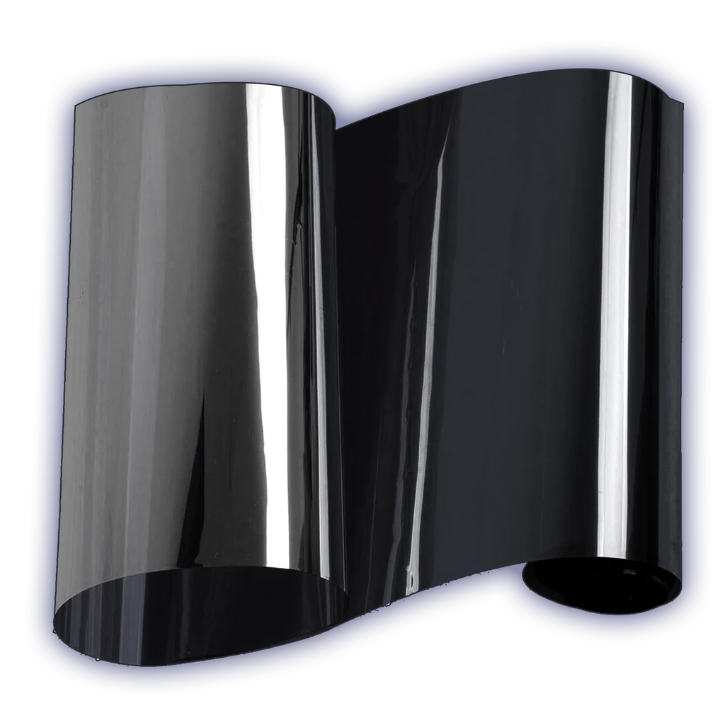 Nebula Black window tint roll by Omnique, featuring a sleek black mirror finish for cars.