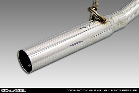 Wirus Win Racing Muffler for Suzuki Carry Truck models GD-DA52T, GD-DB52T, LE-DA62T, LE-DA63T (1999-2005), featuring a sleek silver finish and high-performance design.