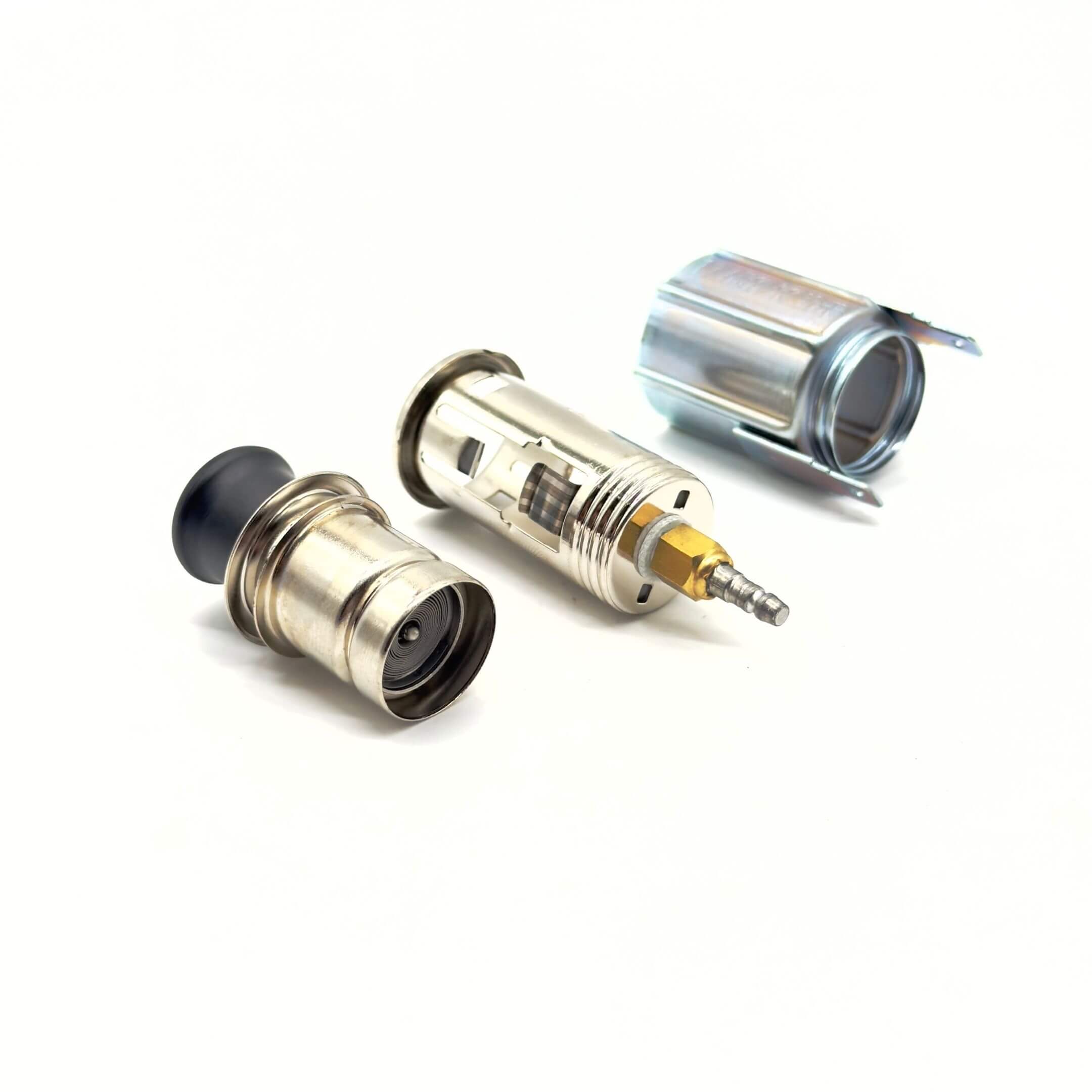 Cigarette Lighter Assembly for Subaru Sambar Truck TT1, TT2 Models (1999-2012) featuring a metallic body and black push-button design.