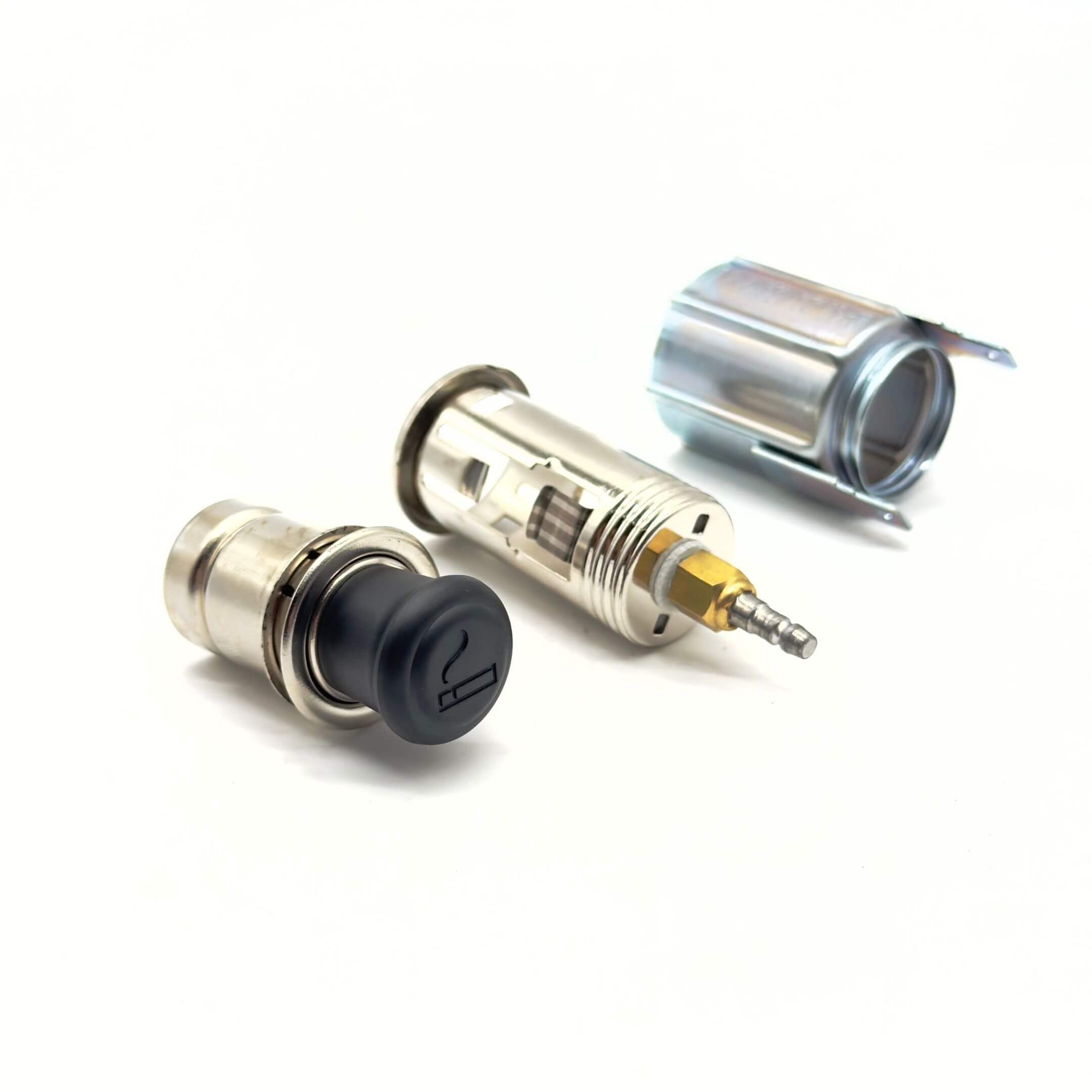 Cigarette Lighter Assembly for Subaru Sambar Truck TT1, TT2 Models (1999-2012) featuring a sleek metallic design with a black push-button.