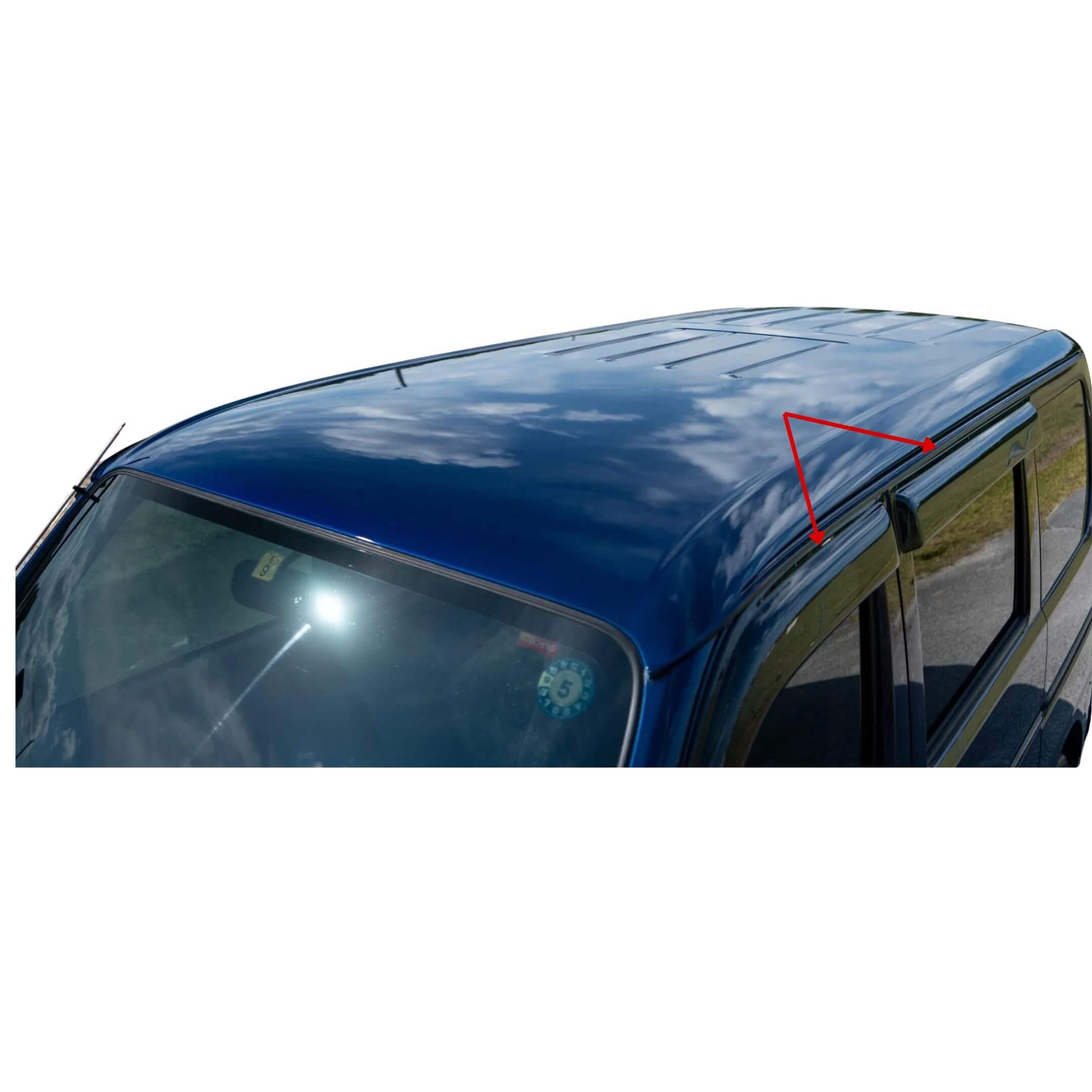 Roofline install location for Honda Vamos door visors