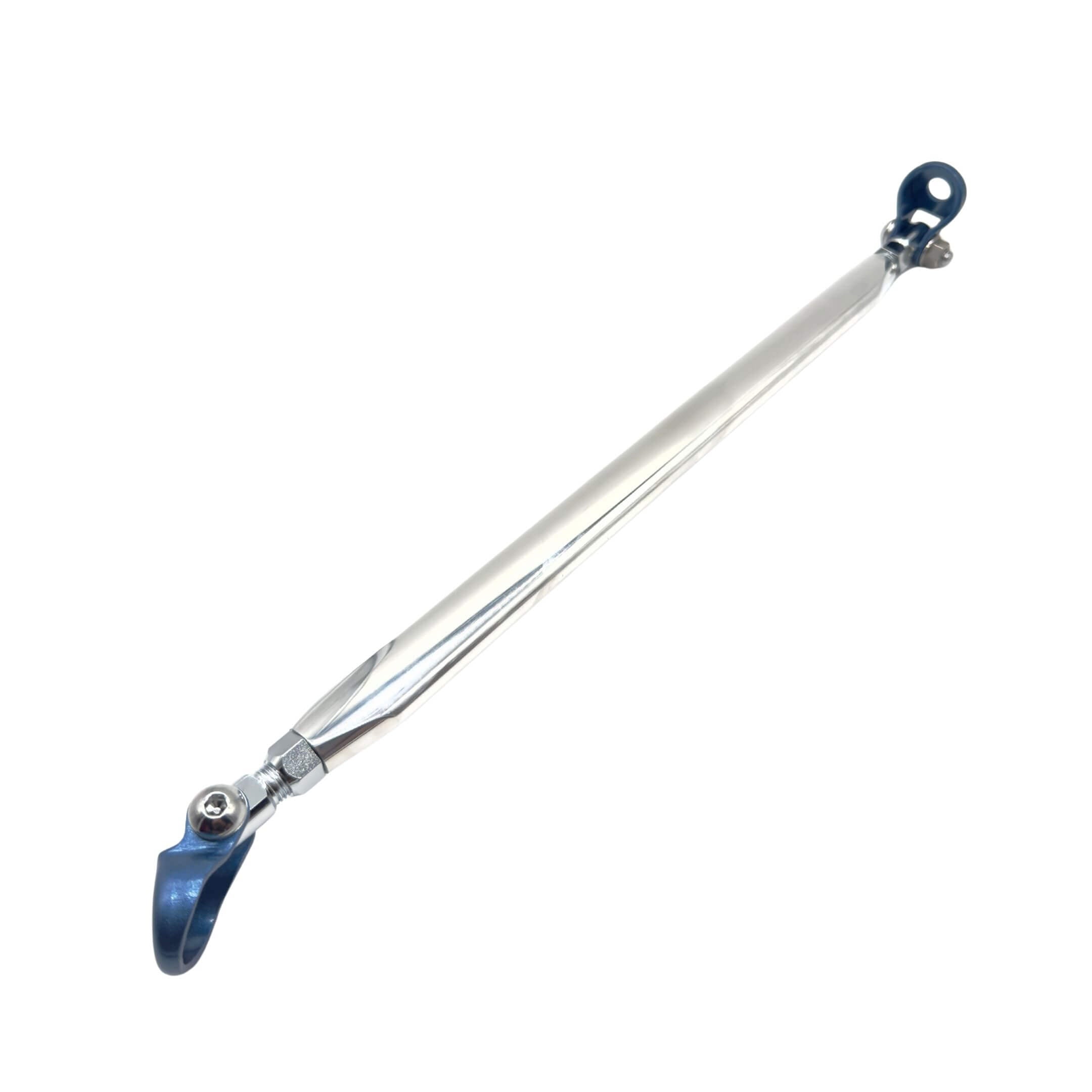 Front Lower Arm Bar by Kawai Manufacturing for Honda Acty Van HH5, HH6 models (1999-2019) featuring a sleek metallic design with blue mounting ends.