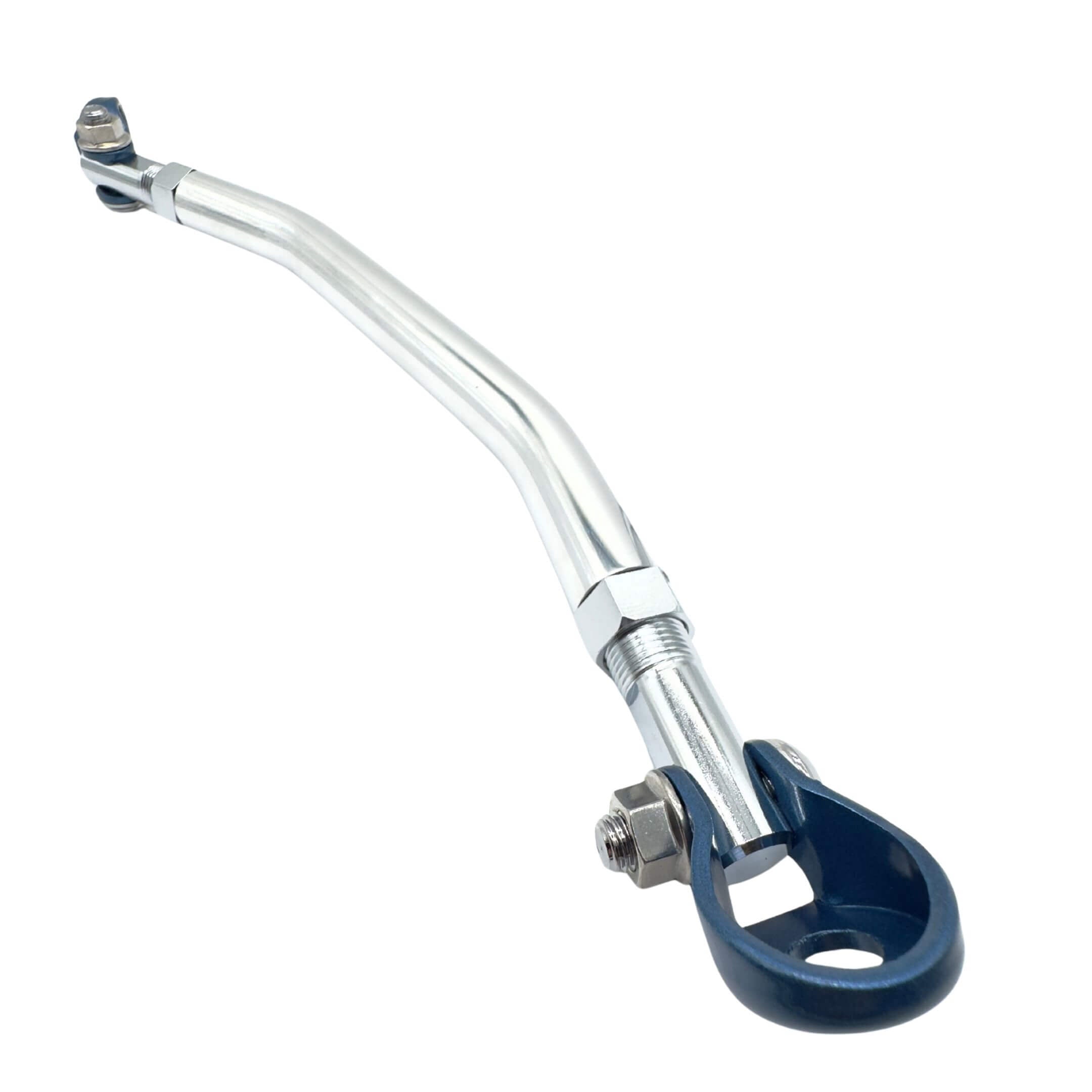 Front Lower Arm Bar by Kawai Manufacturing for Subaru Sambar Truck TT1, TT2 Models (1999-2012) featuring a sleek metallic design with blue accents.