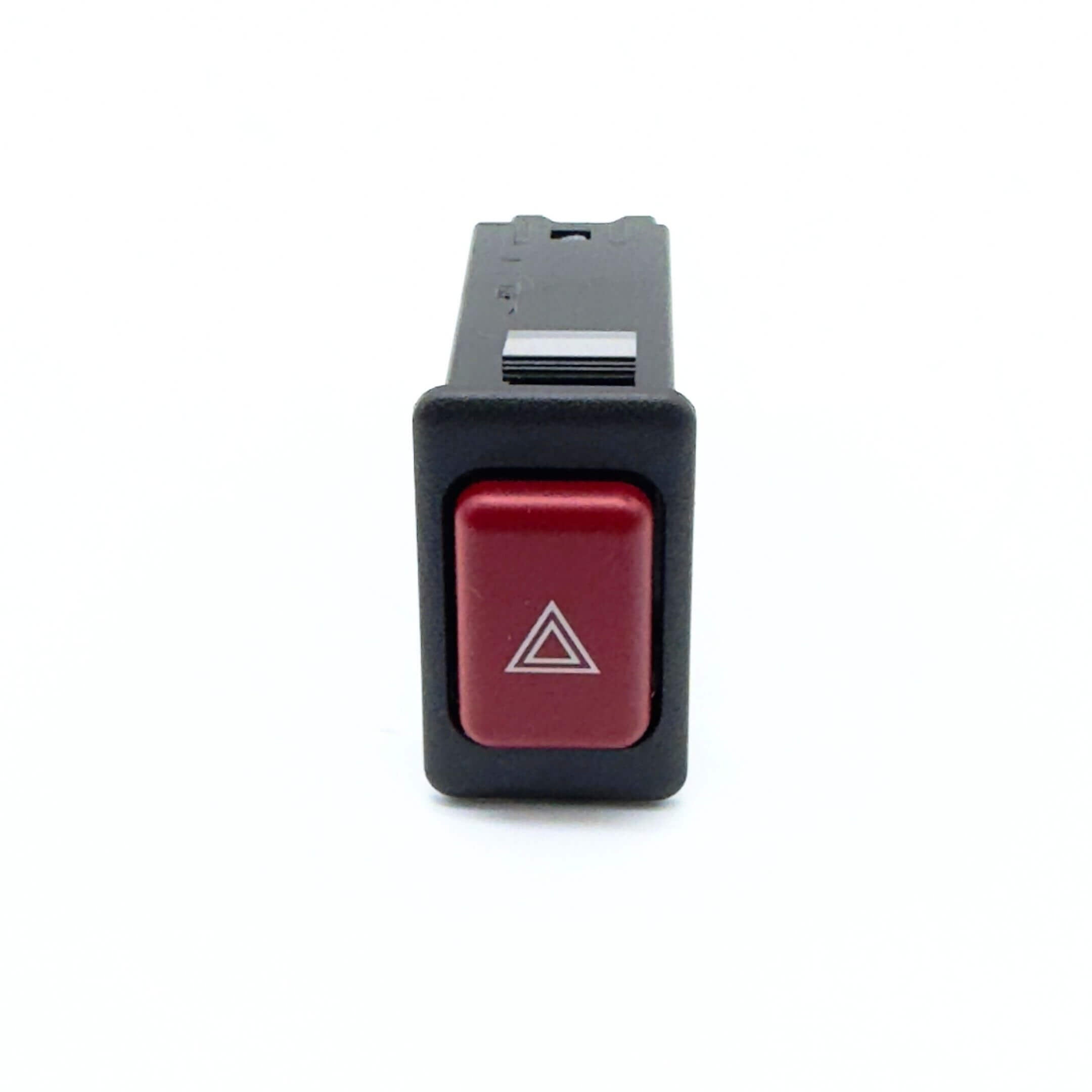 Hazard Lights Button Assembly for Subaru Sambar Truck TT1, TT2 Models (1999-2012) featuring a red button with a white triangle symbol.
