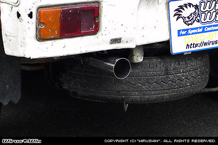 Wirus Win Racing Type Muffler in stainless steel for Daihatsu Hijet Truck models S100P, S110P, S100C, S110C, S100CT, S110CT (1994-1998).