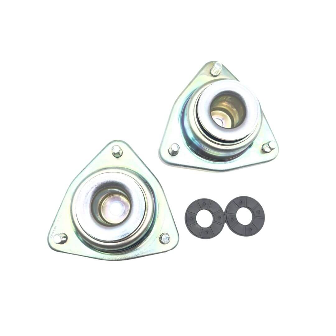 Top view of the Honda Acty Truck HA6, HA7 front strut mount pair 51920-S3A-014, showing the mounting studs and rubber isolators.