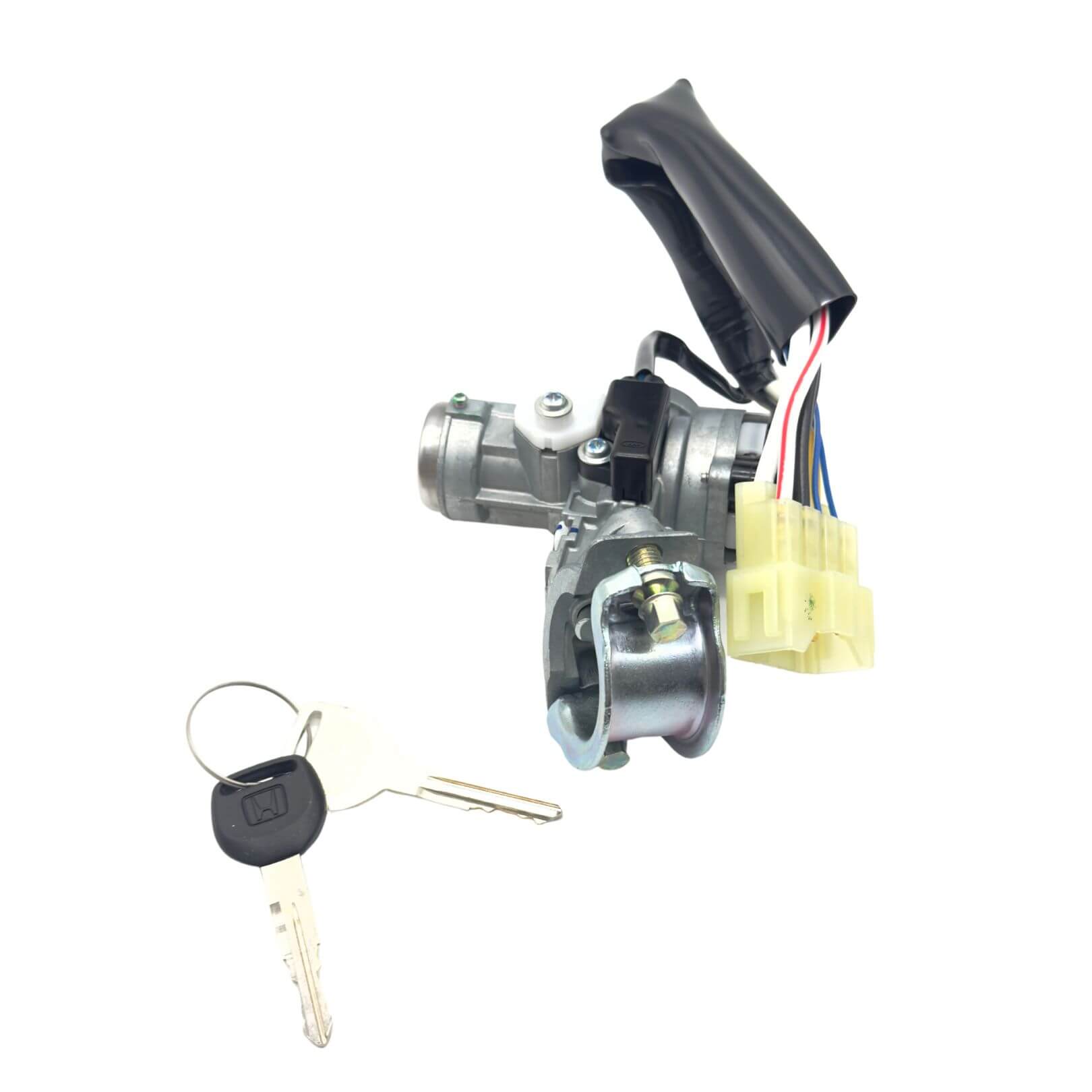 Electrical connector view of the Honda Acty Van ignition cylinder switch assembly 35100-SJ6-X01, the plug for the start and run circuits.