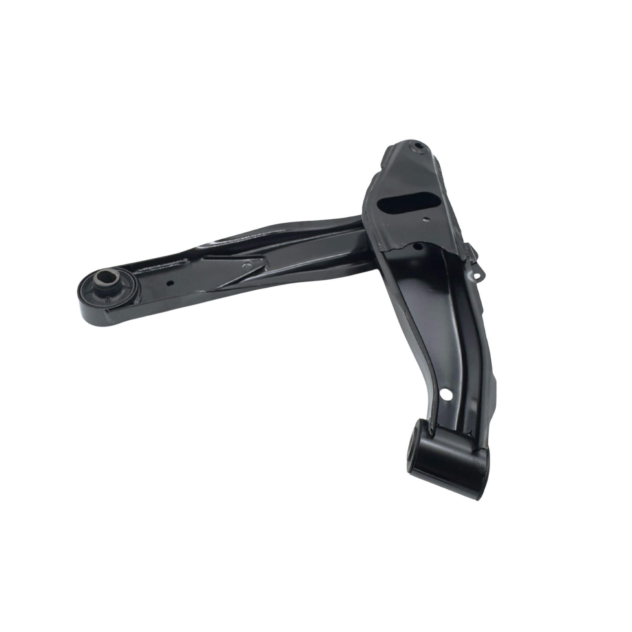 Lower Control Arm - Right for Subaru Sambar Truck TT1, TT2 Models (1999-2012) featuring a durable black metal construction.