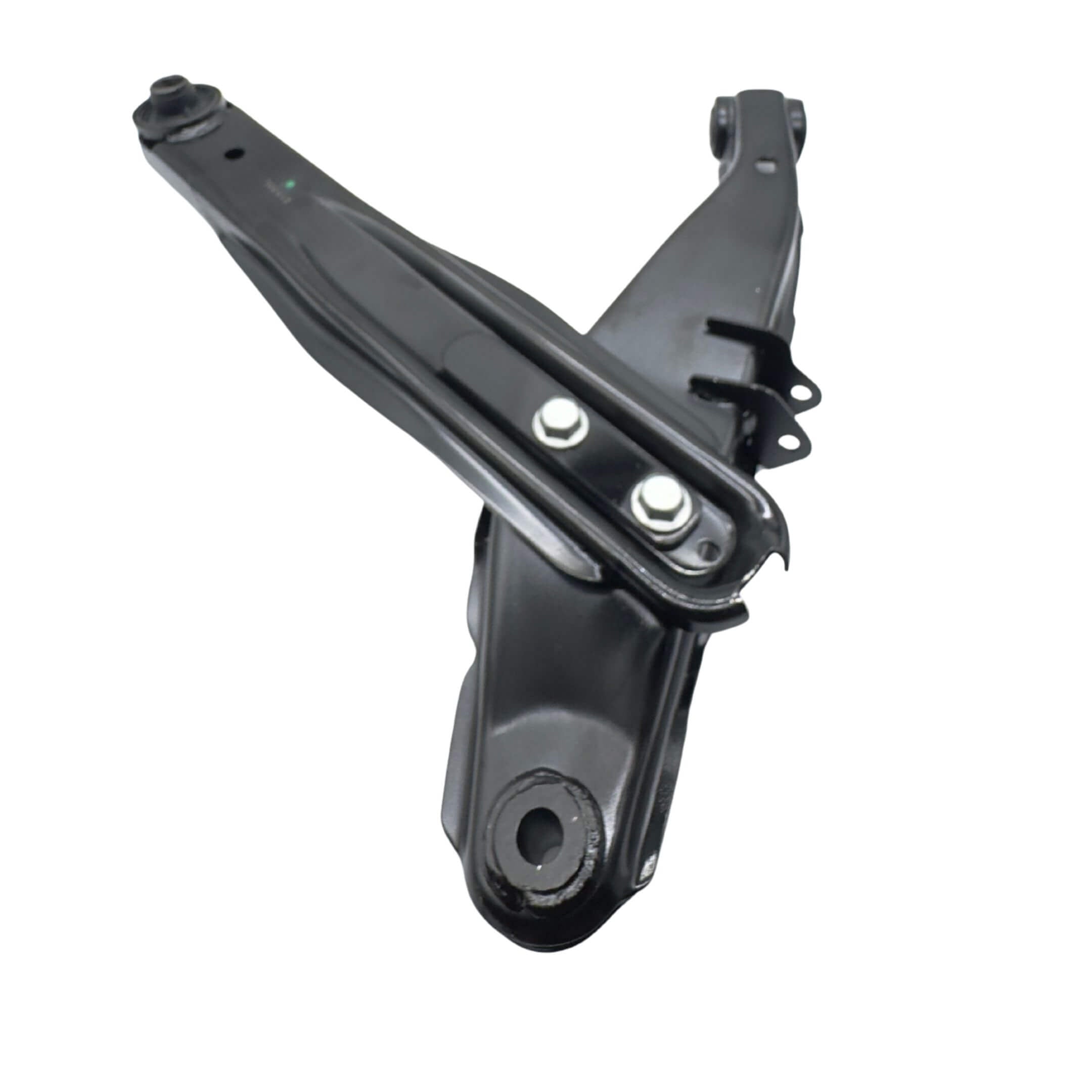 Lower Control Arm - Right for Subaru Sambar Truck TT1, TT2 Models (1999-2012) featuring a durable black metal construction with mounting bolts.