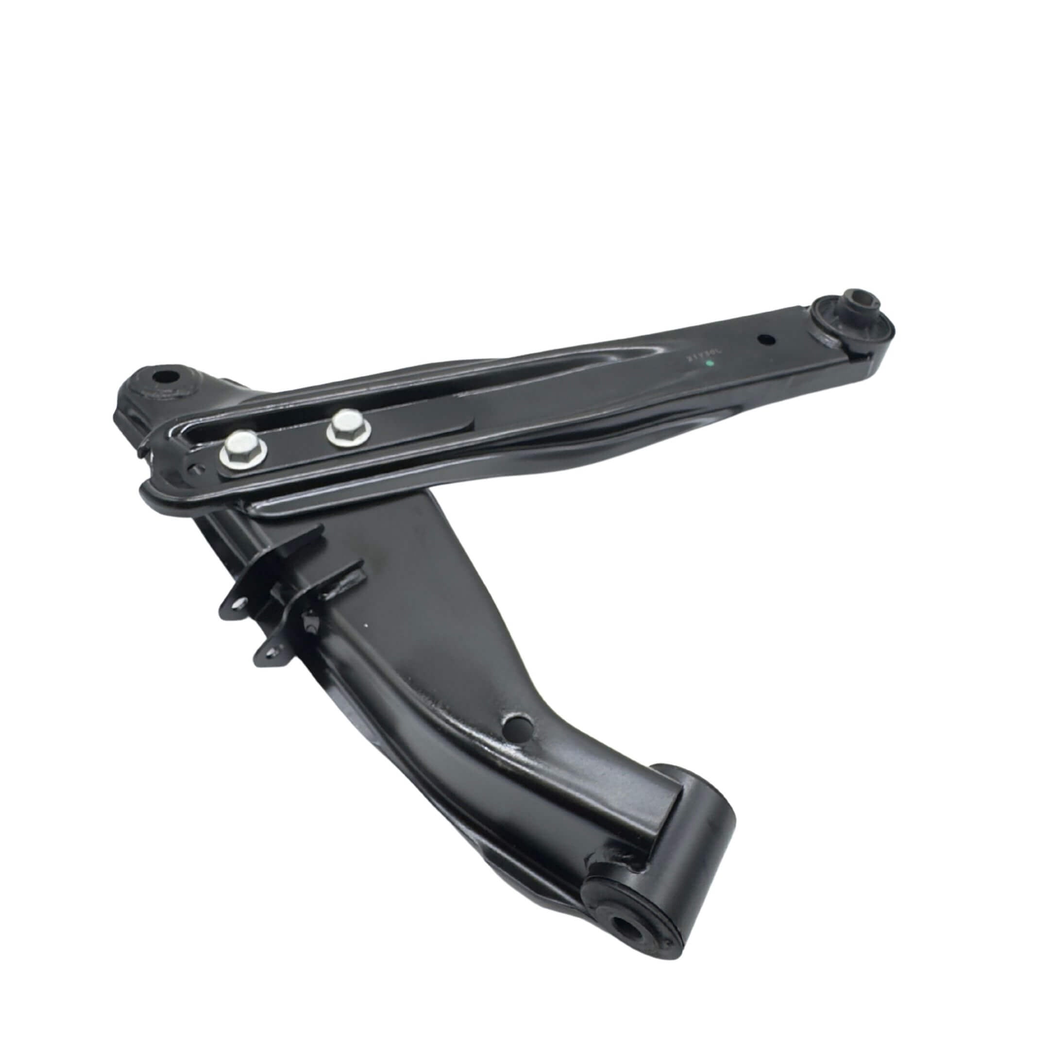Lower Control Arm - Right for Subaru Sambar Truck TT1, TT2 Models (1999-2012) featuring a durable black metal construction with mounting bolts.