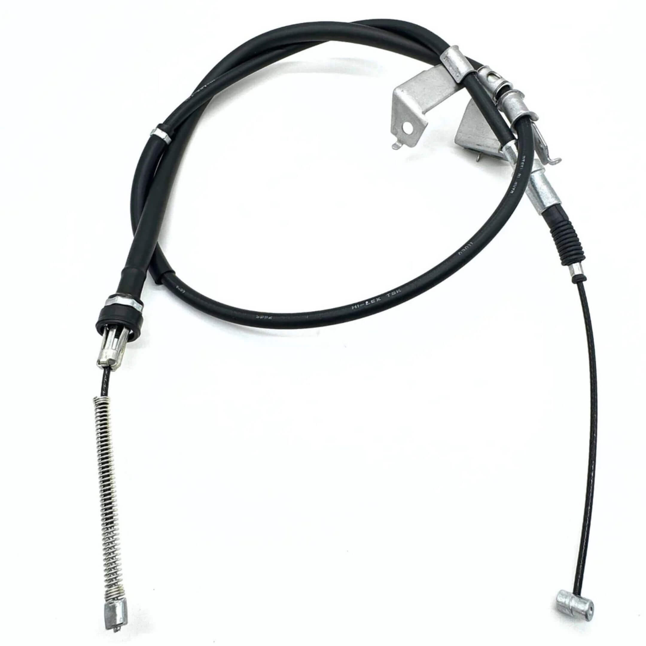 Parking Brake Cable for Left Side Subaru Sambar Van TV1 TV2 Models (1999-2012) featuring durable black casing and metal connectors.